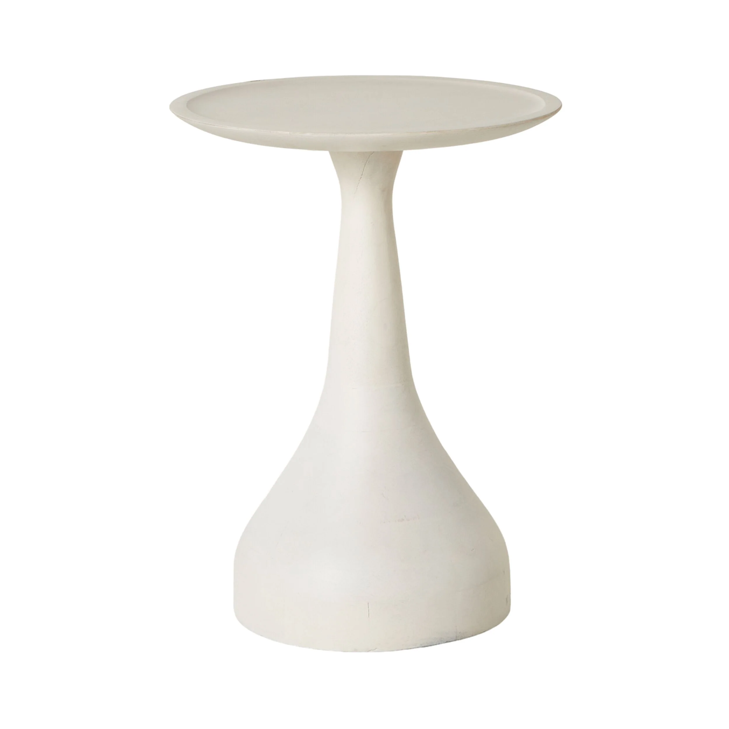 Jindi Round Side Table White Wash 38 x 51 x 38cm