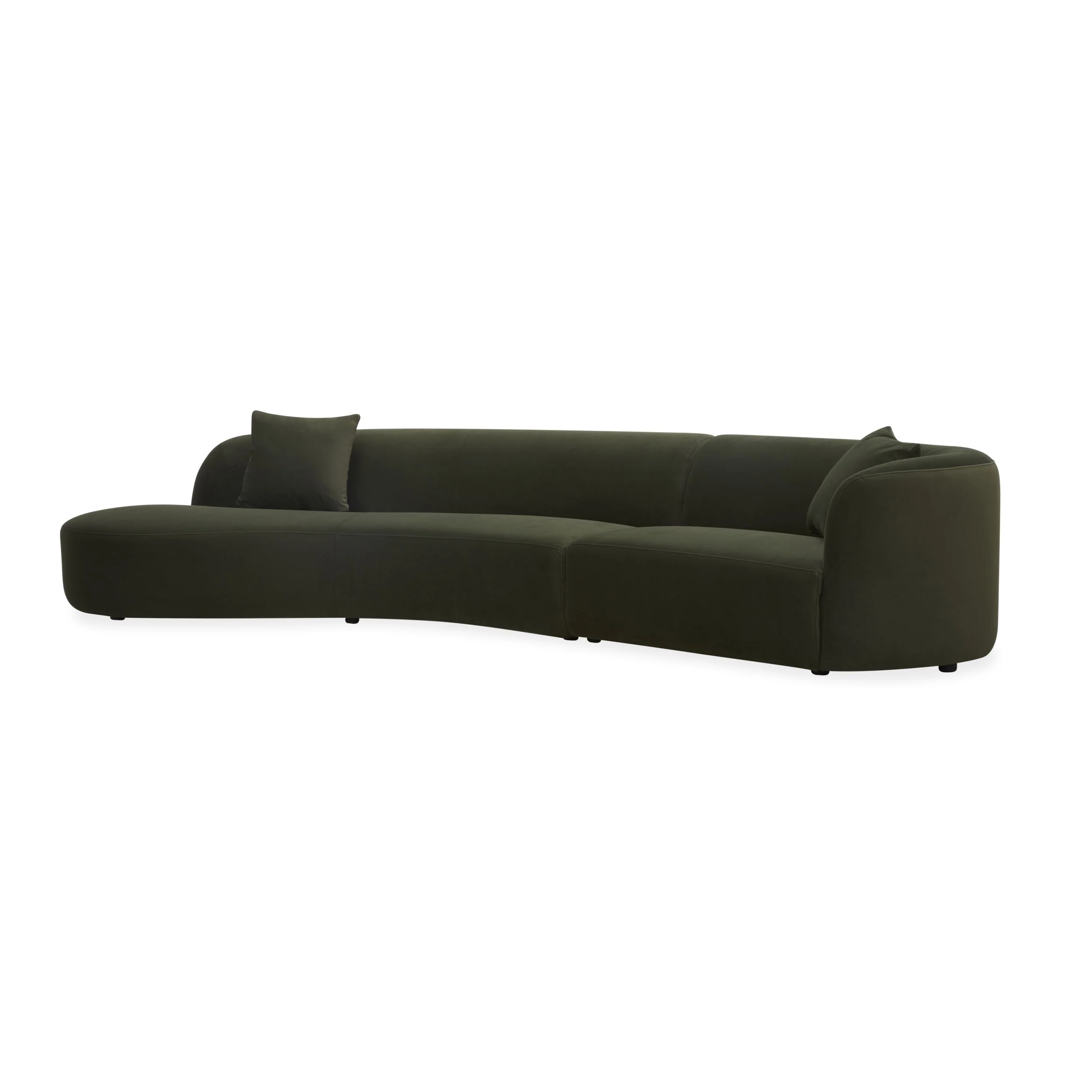 Wylder 4 Seater Curved Sofa Velvet Eucalyptus
