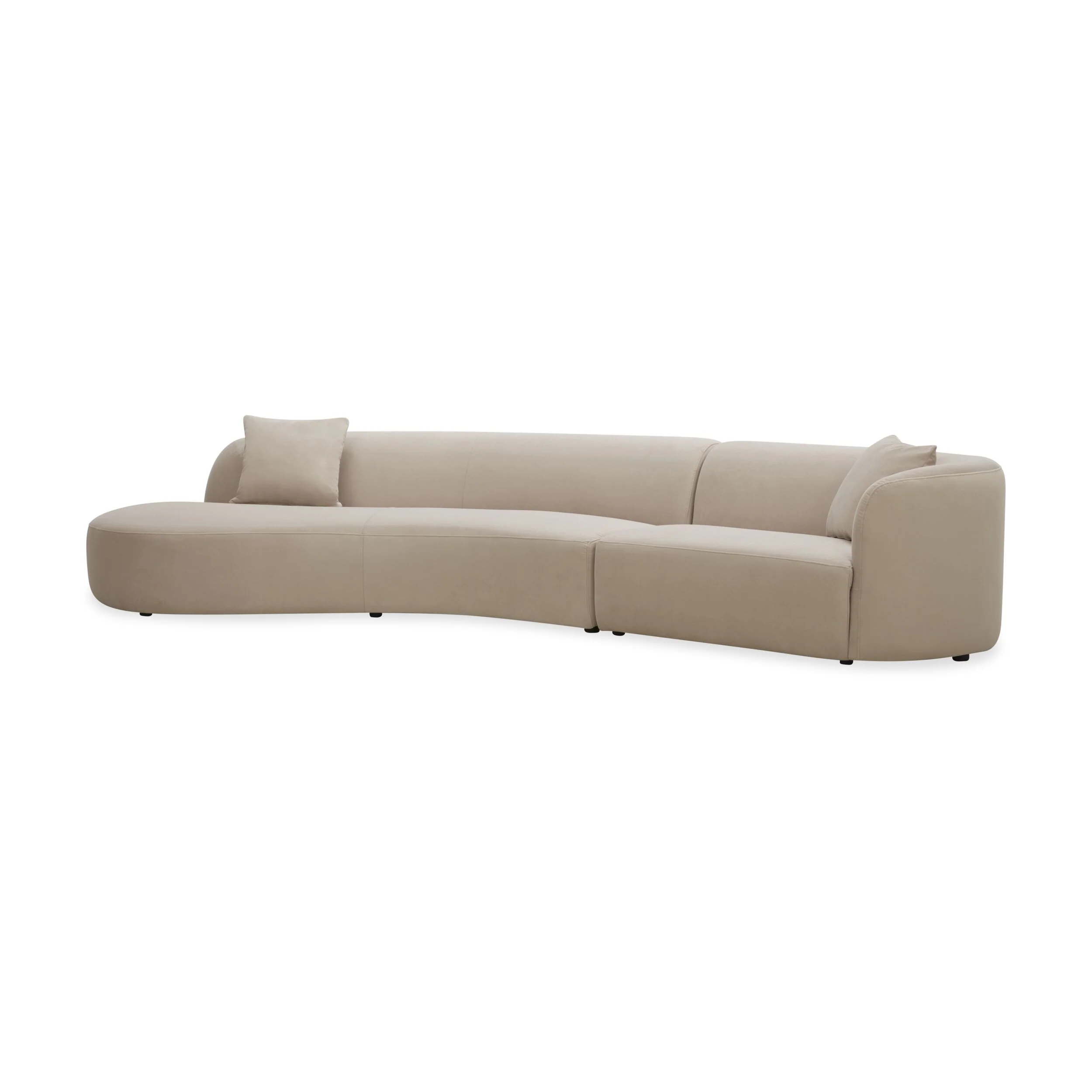 Wylder 4 Seater Curved Sofa Velvet Taupe