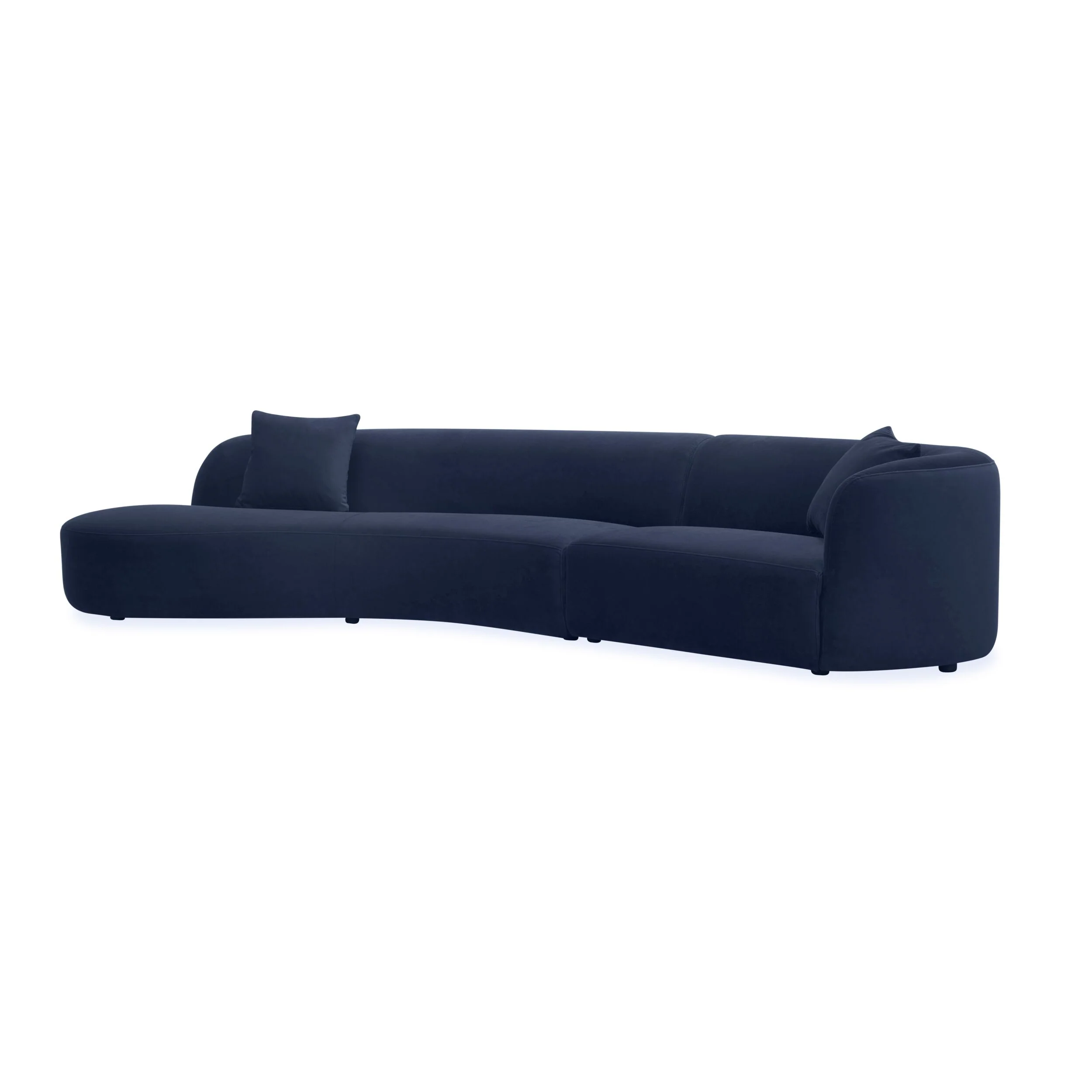 Wylder 4 Seater Curved Sofa Velvet Indigo