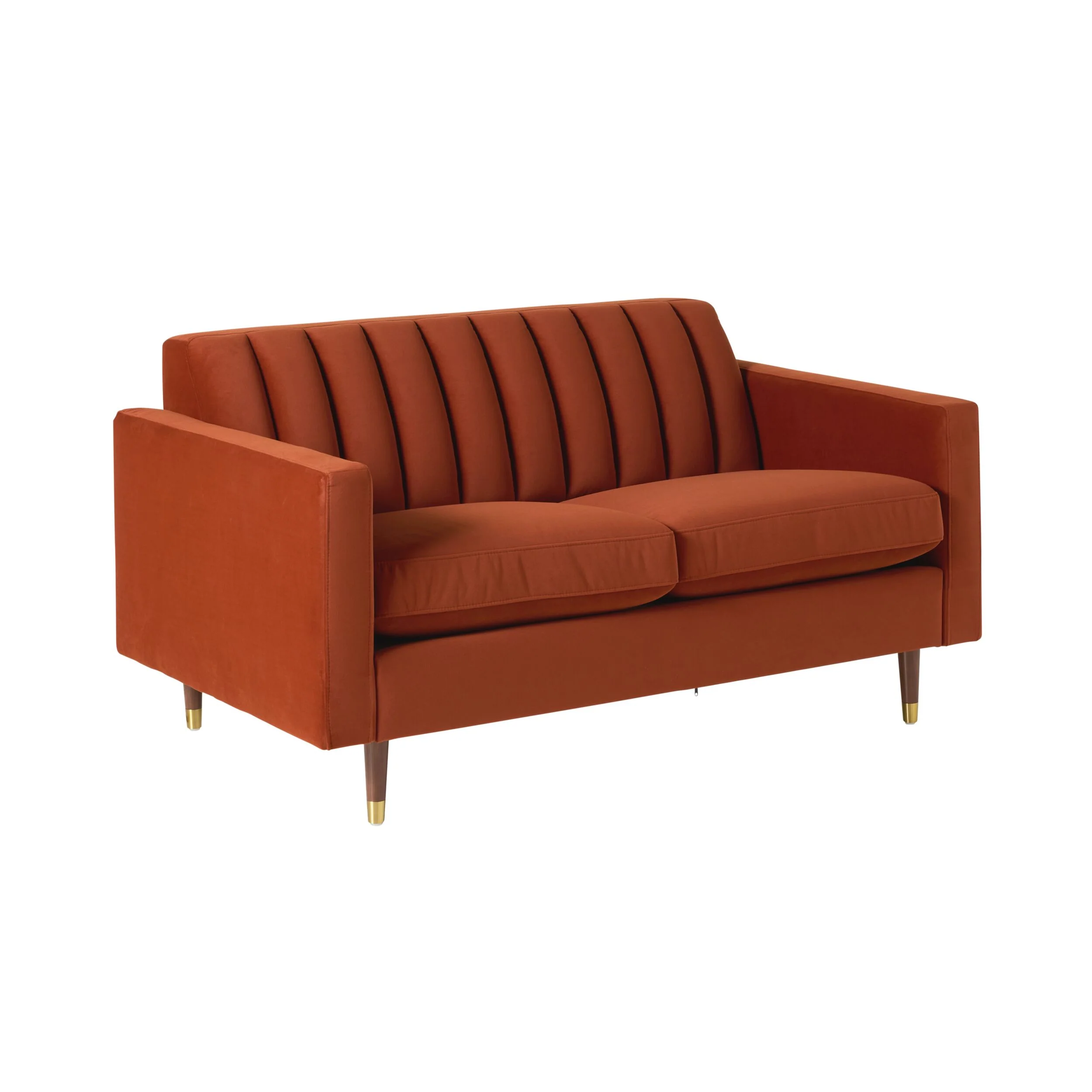 Stitch 2 Seater Velvet Sofa Copper