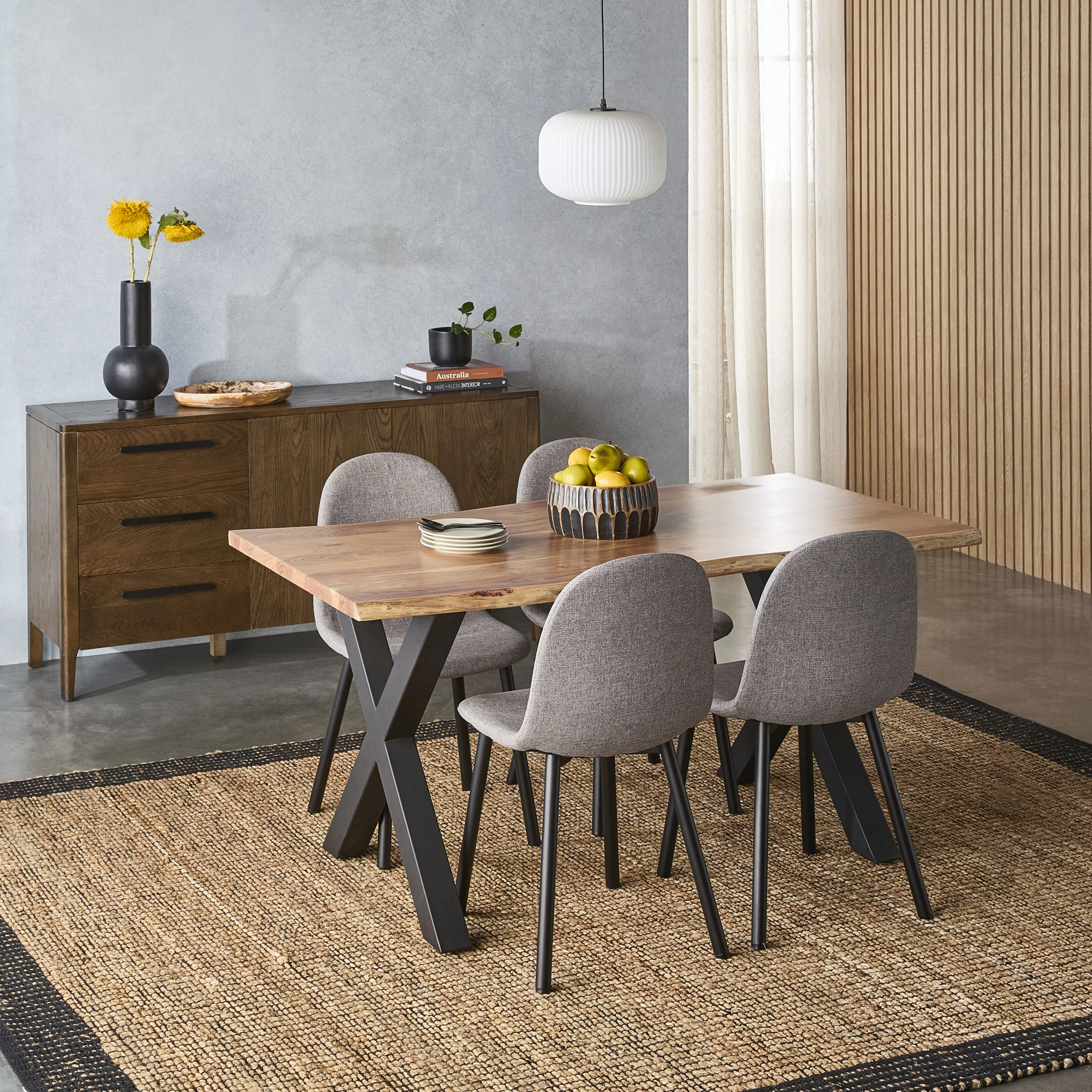Acacia Live Edge Solid Timber Dining Table 160cm