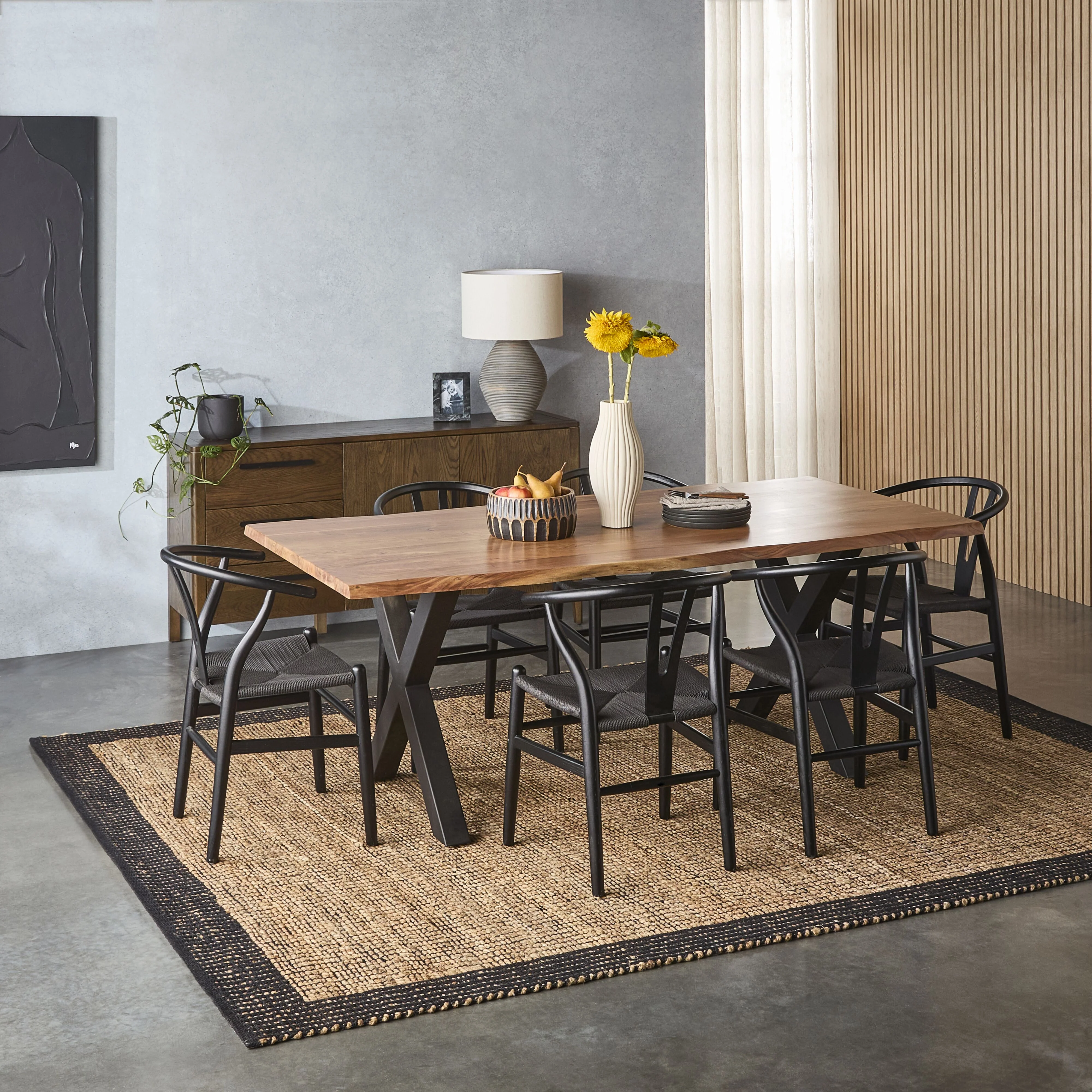 Acacia Live Edge Solid Timber Dining Table 200cm