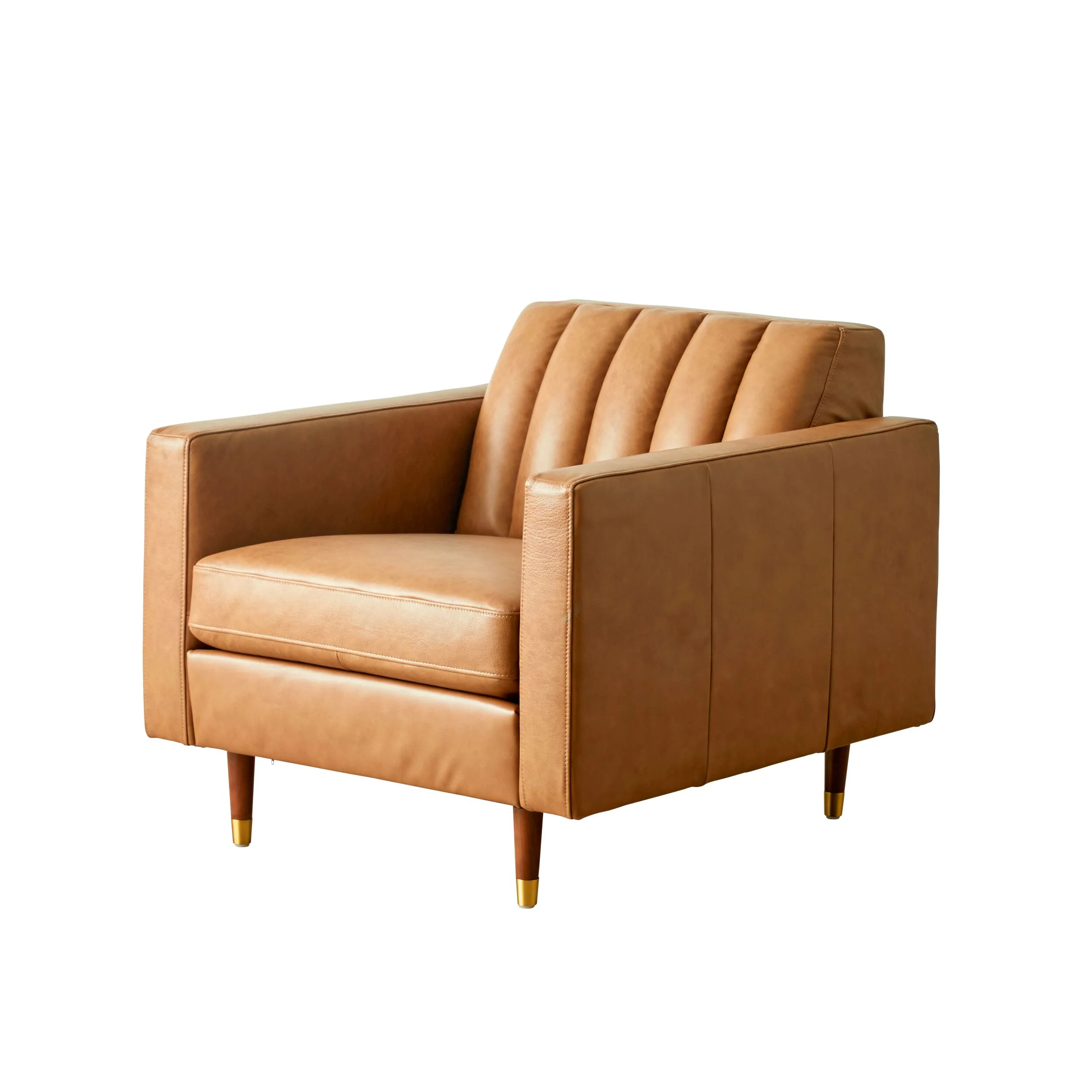 Stitch Leather Armchair Dakota Saddle