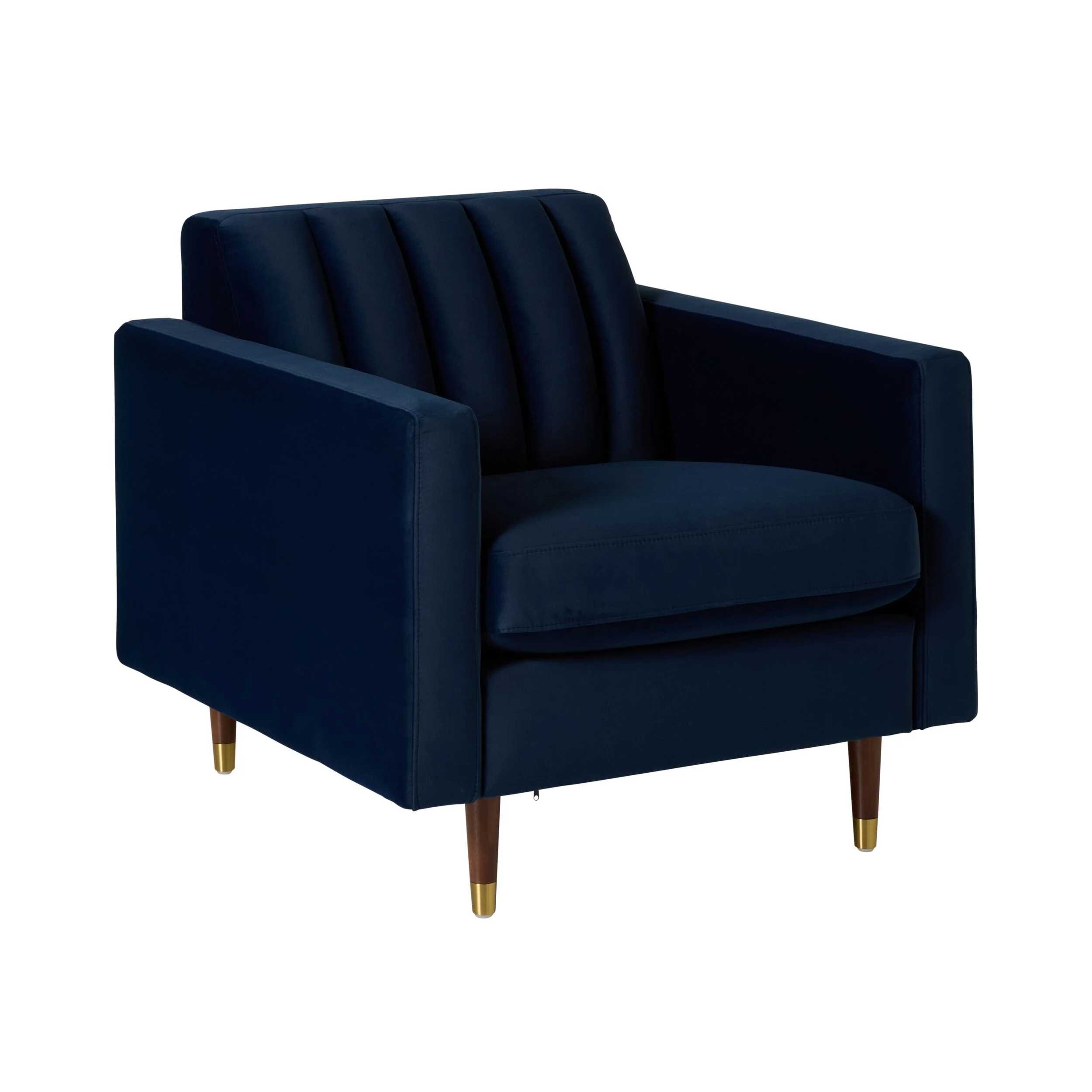 Stitch Velvet Armchair Indigo