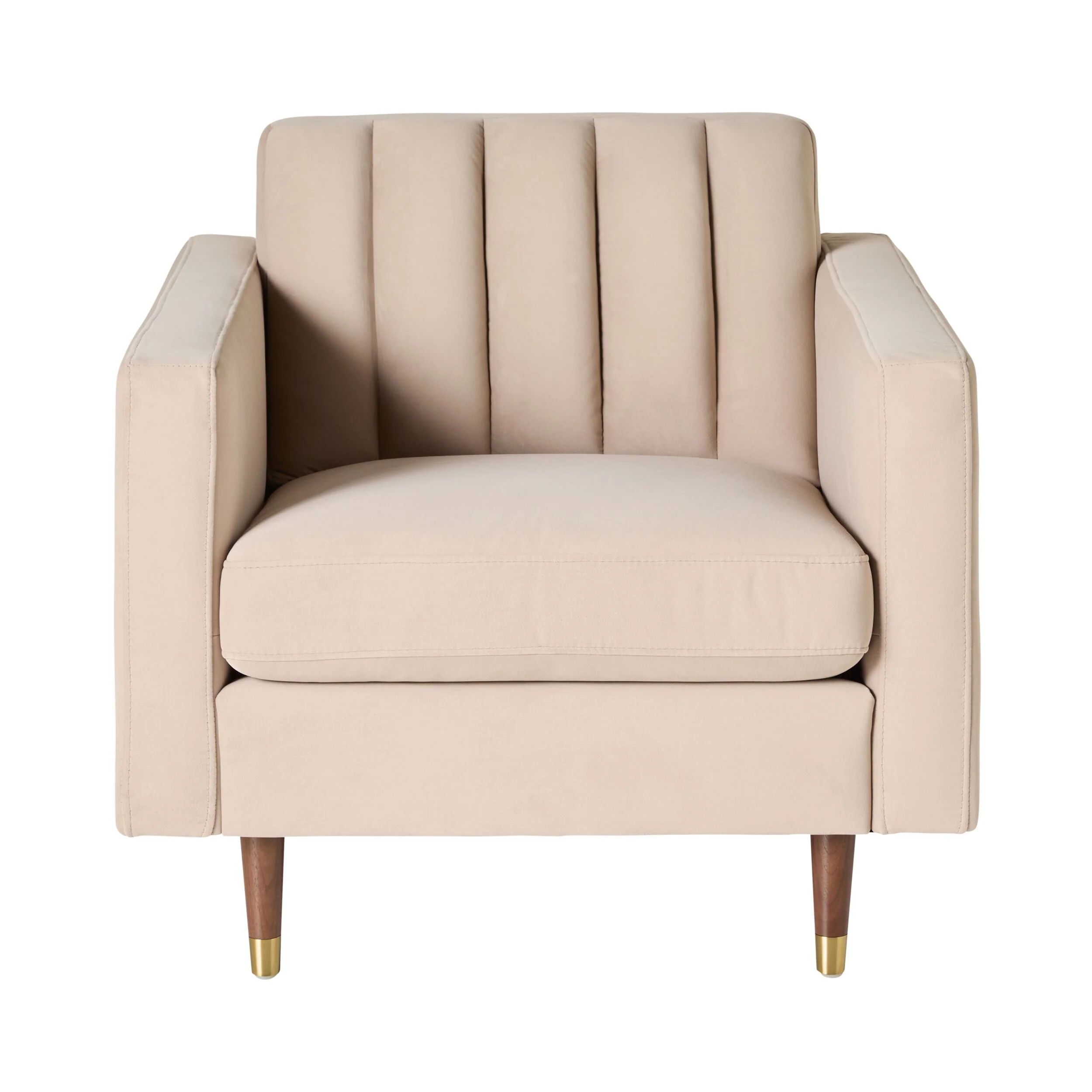 Stitch Velvet Armchair Taupe