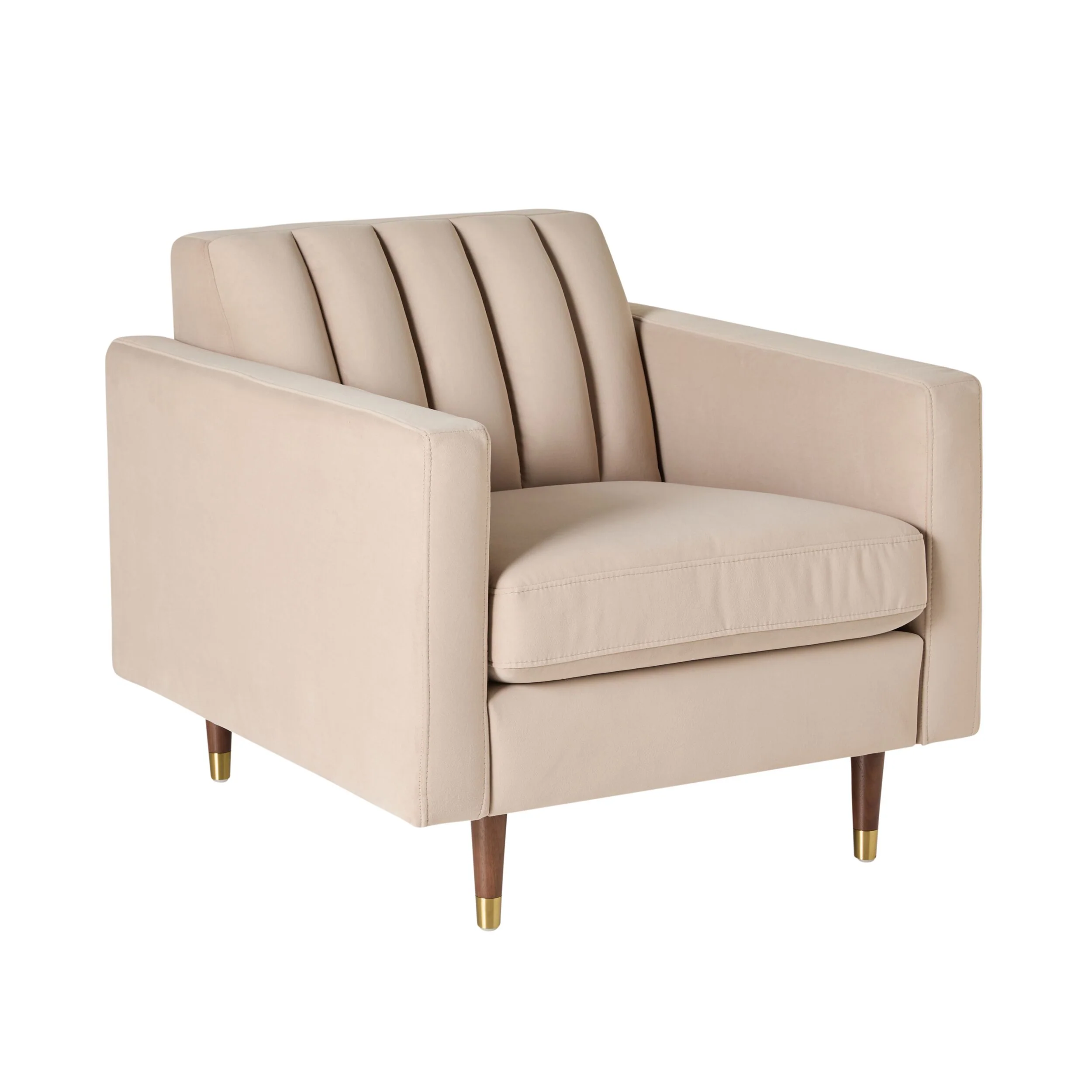 Stitch Velvet Armchair Taupe