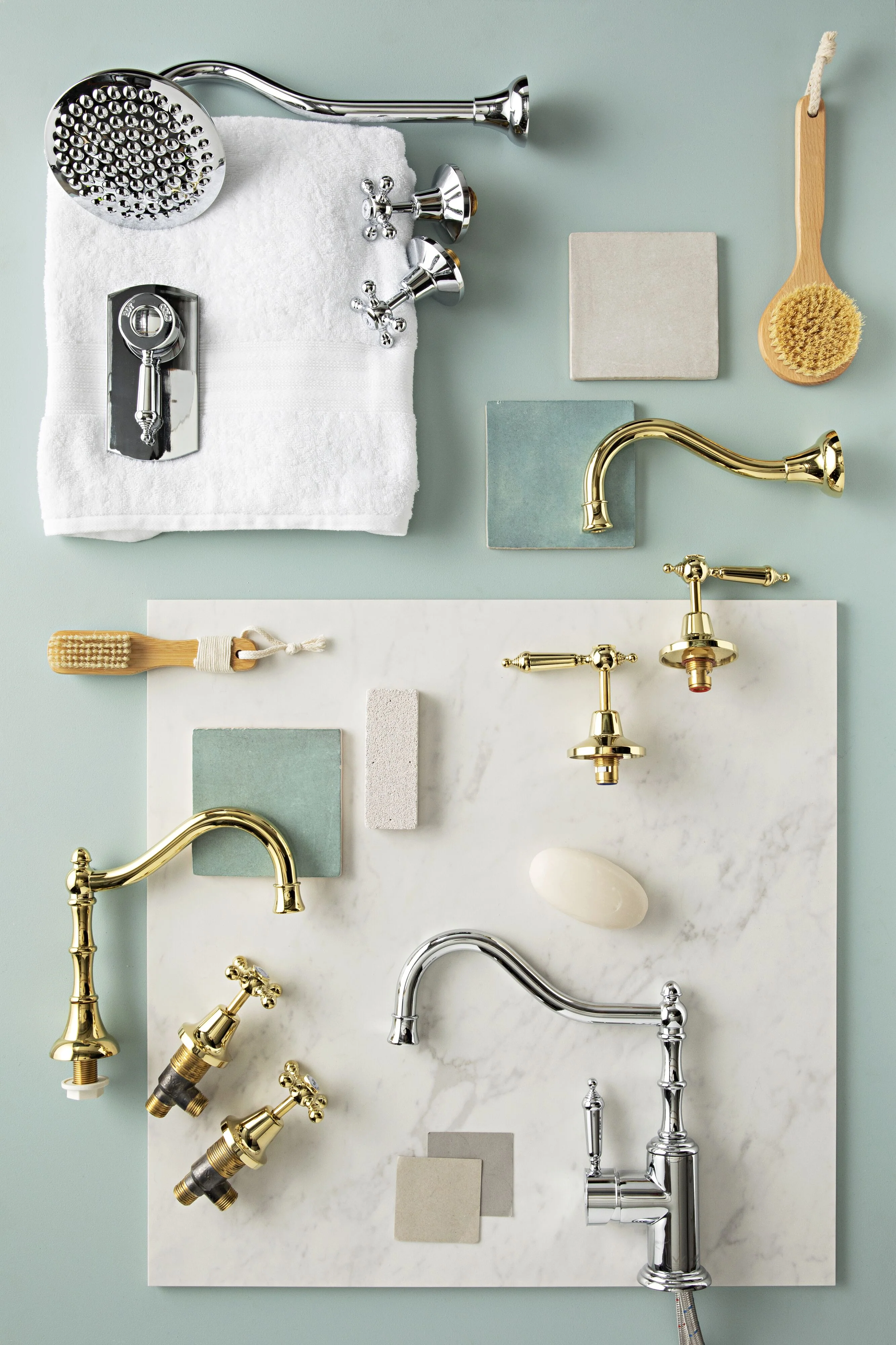 Oxford/Rochelle Capstan Wall Mount Top Assembly Chrome (Taps only)