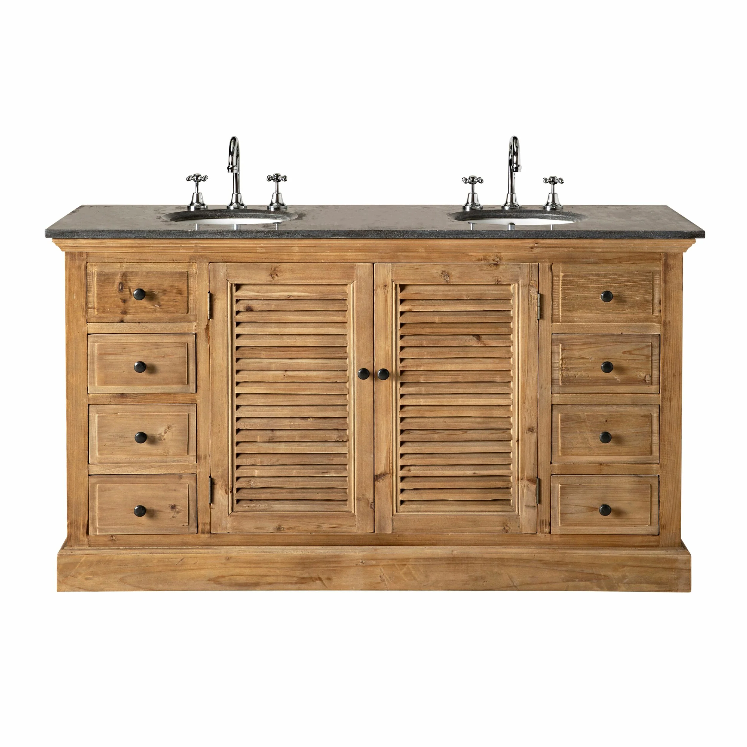 1533-louver-double-vanity-150cm-with-blue-stone-top-1.webp Louver Double Vanity 150cm With Blue Stone Top