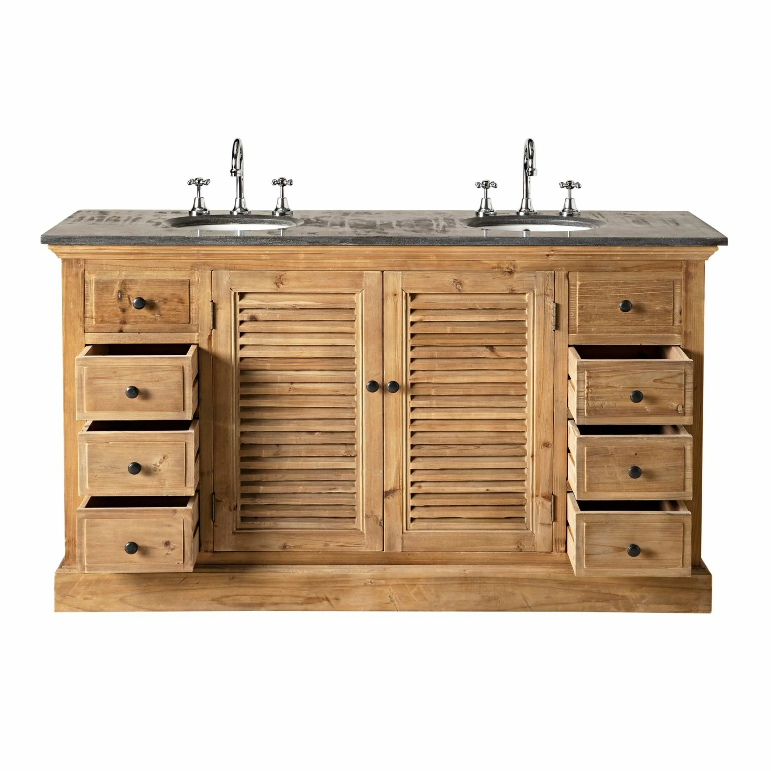 1533-louver-double-vanity-150cm-with-blue-stone-top-4.webp Louver Double Vanity 150cm With Blue Stone Top