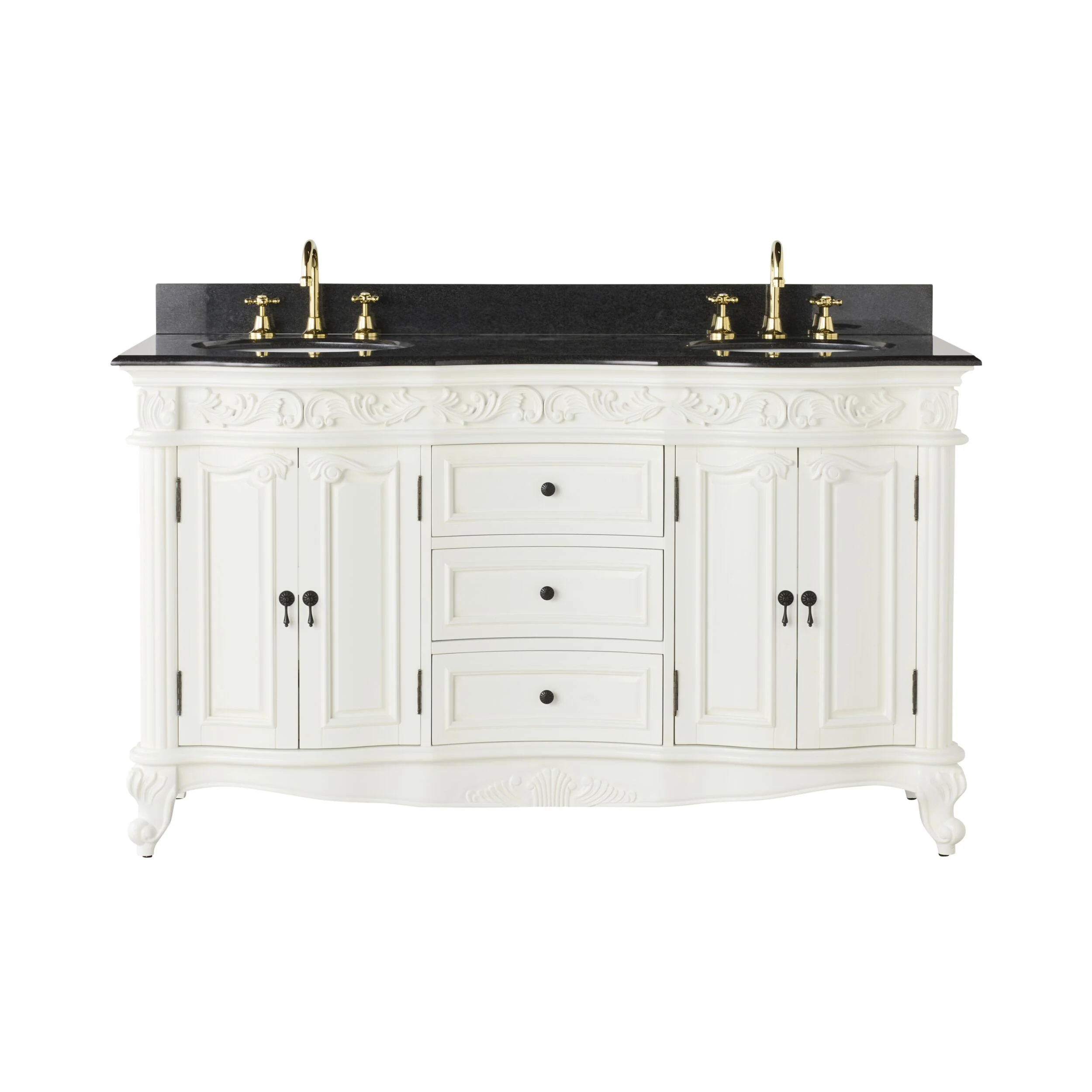 Rosette Granite Top Double Vanity White 1550mm