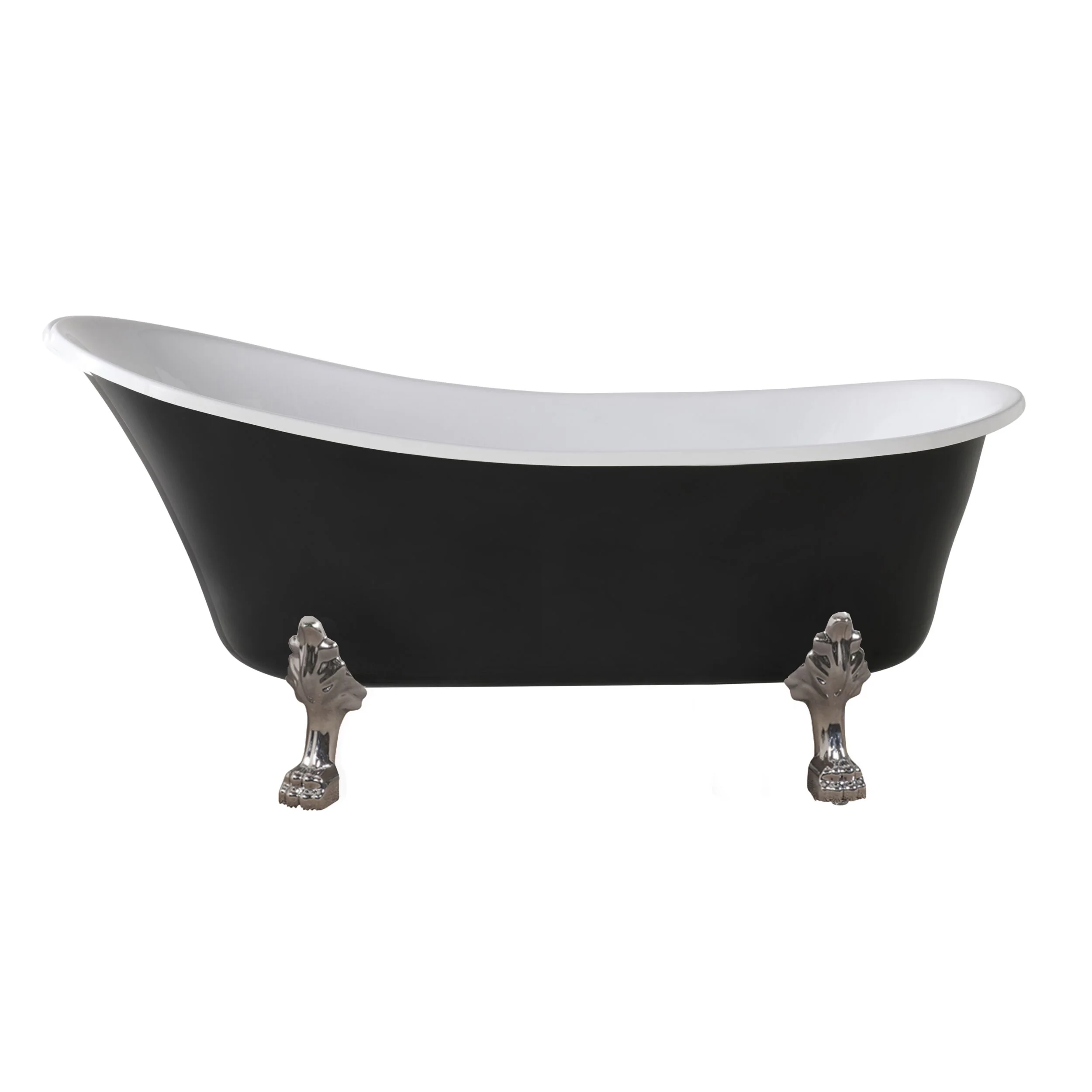 Alto Black Bath 1700mm with Chrome Feet Package