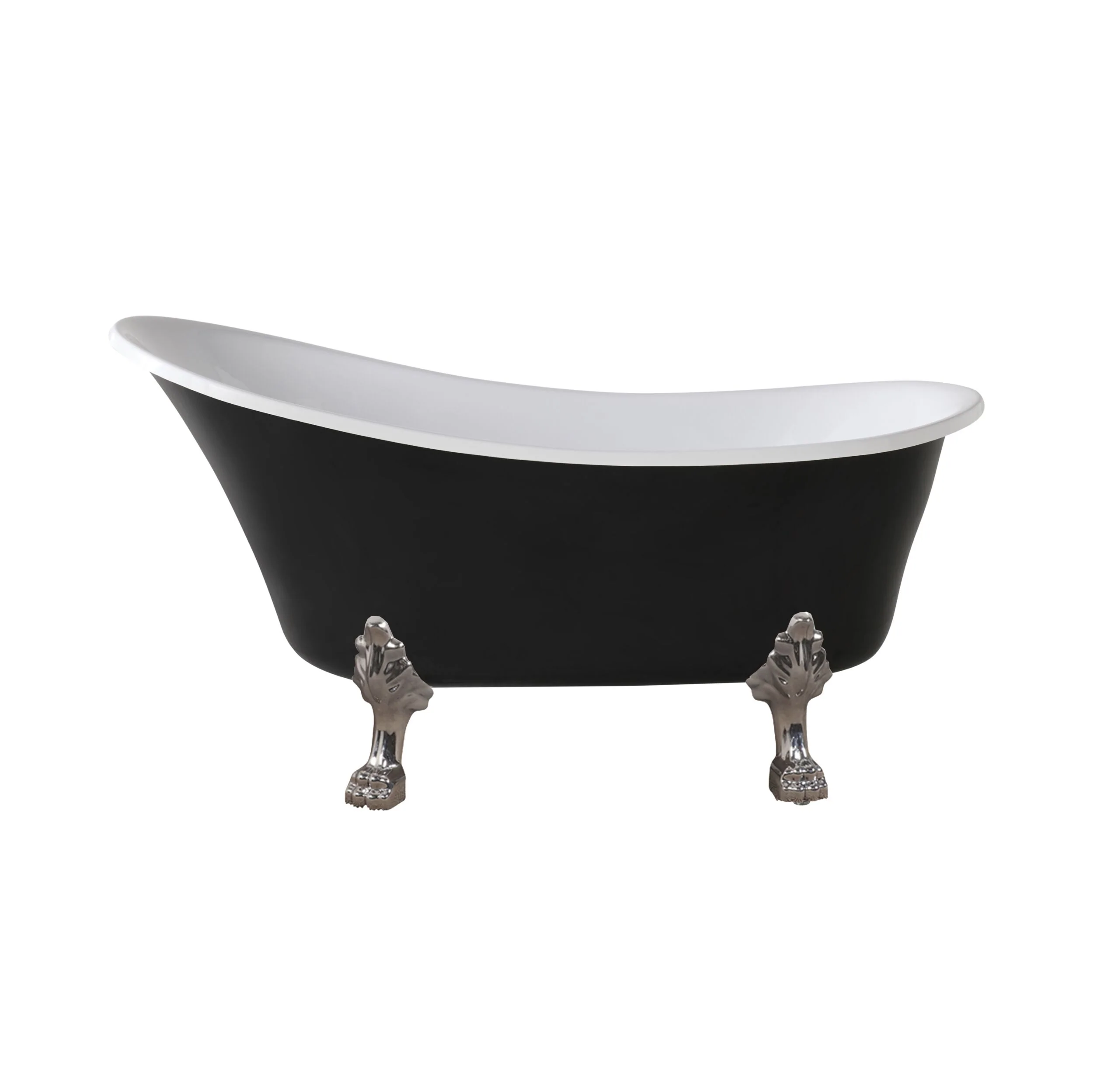 Alto Black Bath 1520mm with Chrome Feet Package