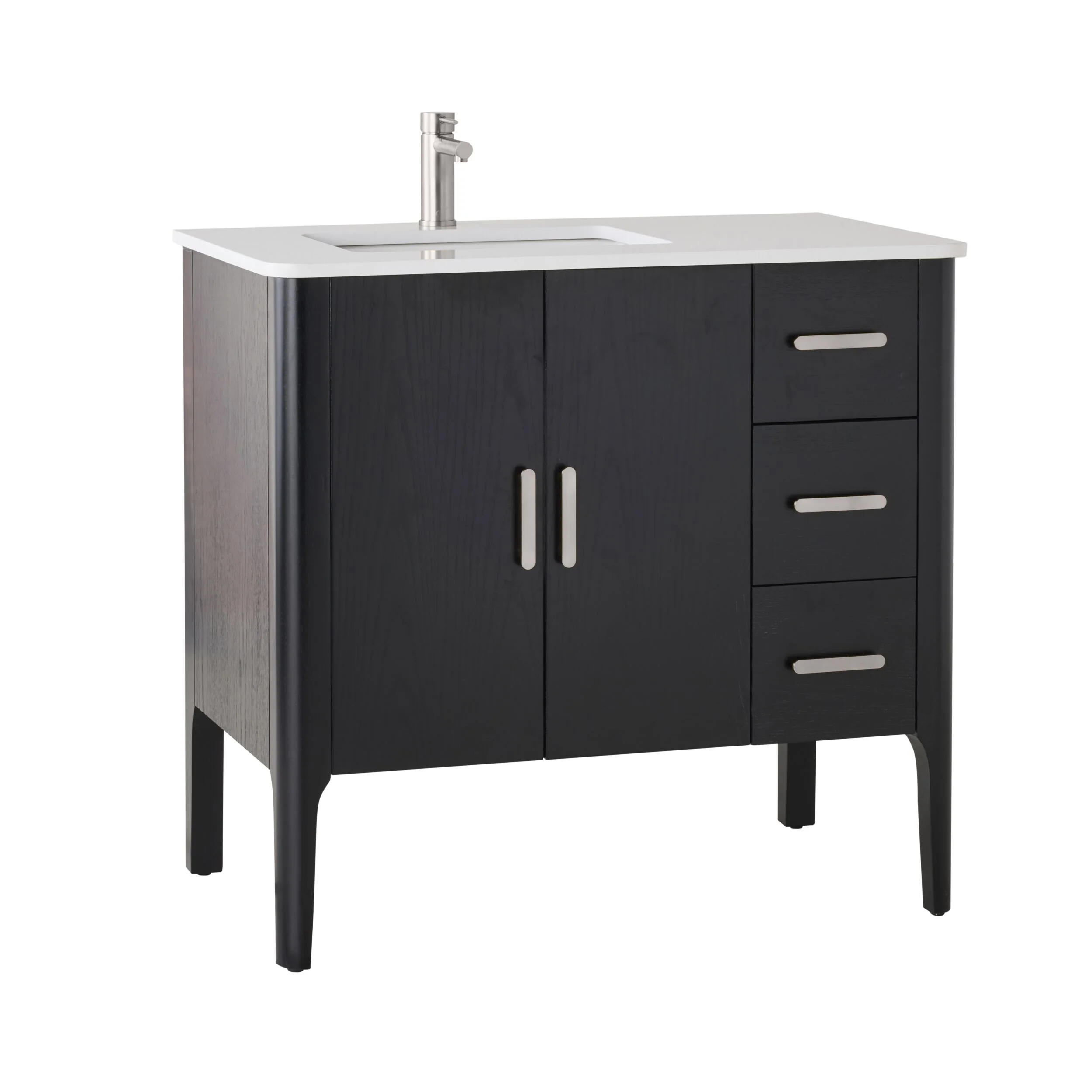 Odin Single Vanity Black Oak 940mm