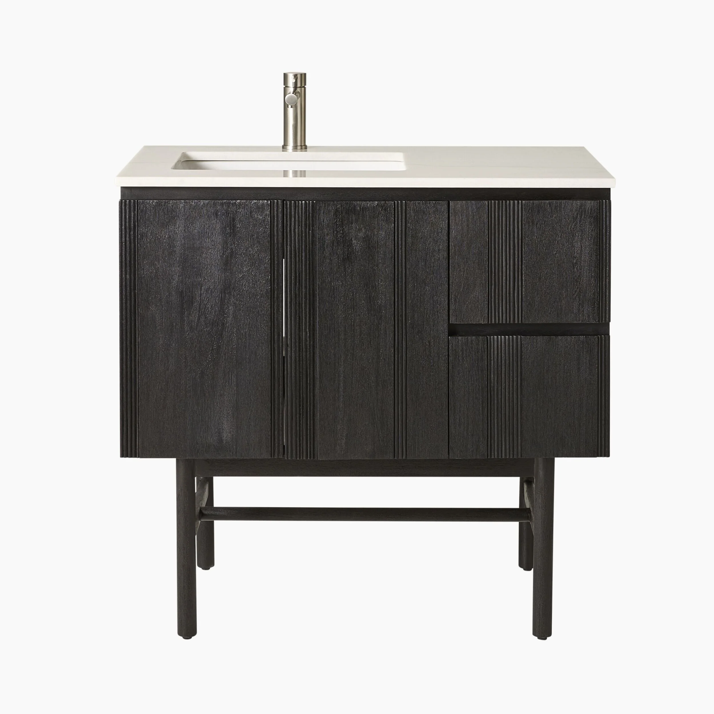 Ezra Single Bathroom Vanity Mahogany with Stone Top 910mm Package
