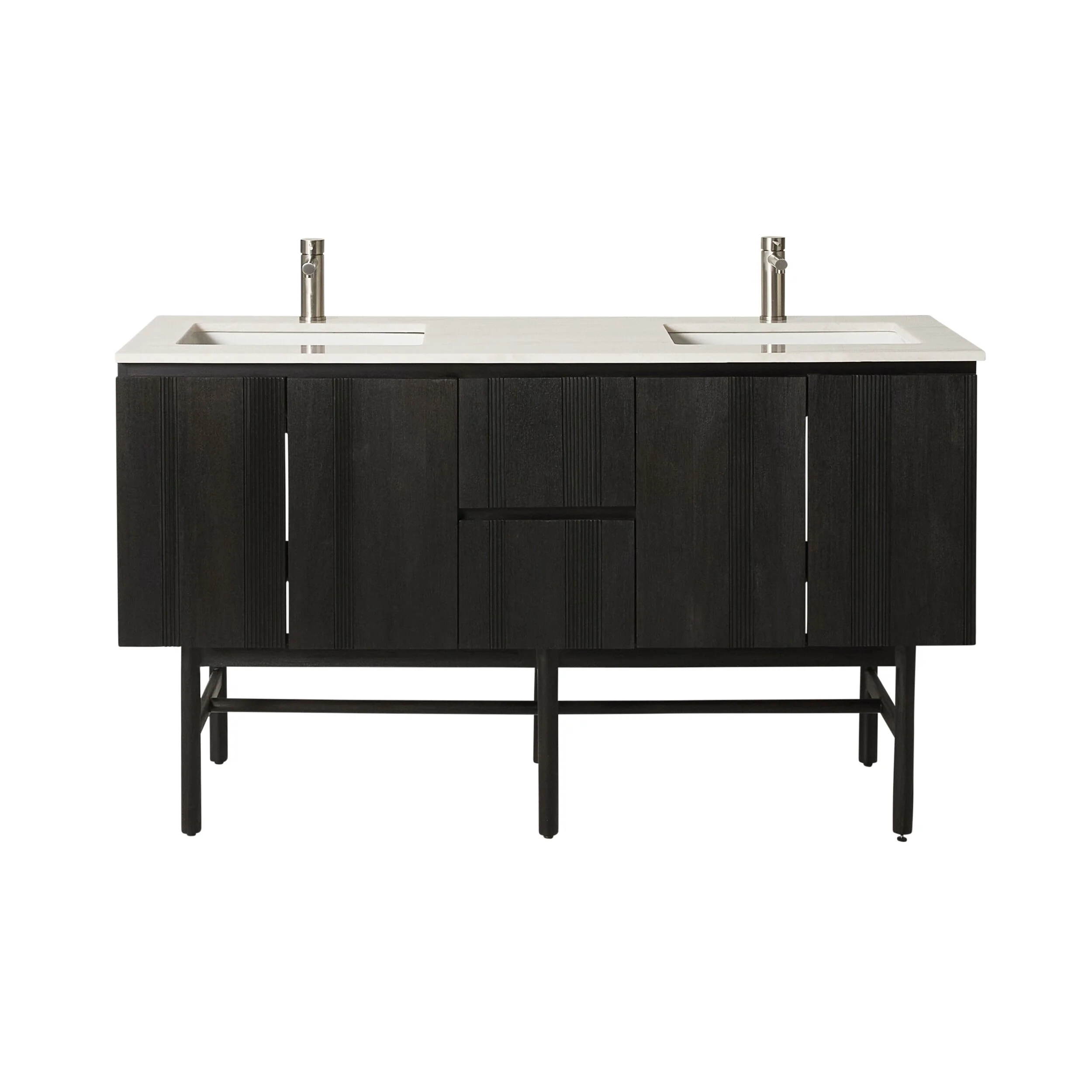 Ezra Double Bathroom Vanity Mahogany with Stone Top 1510mm Package