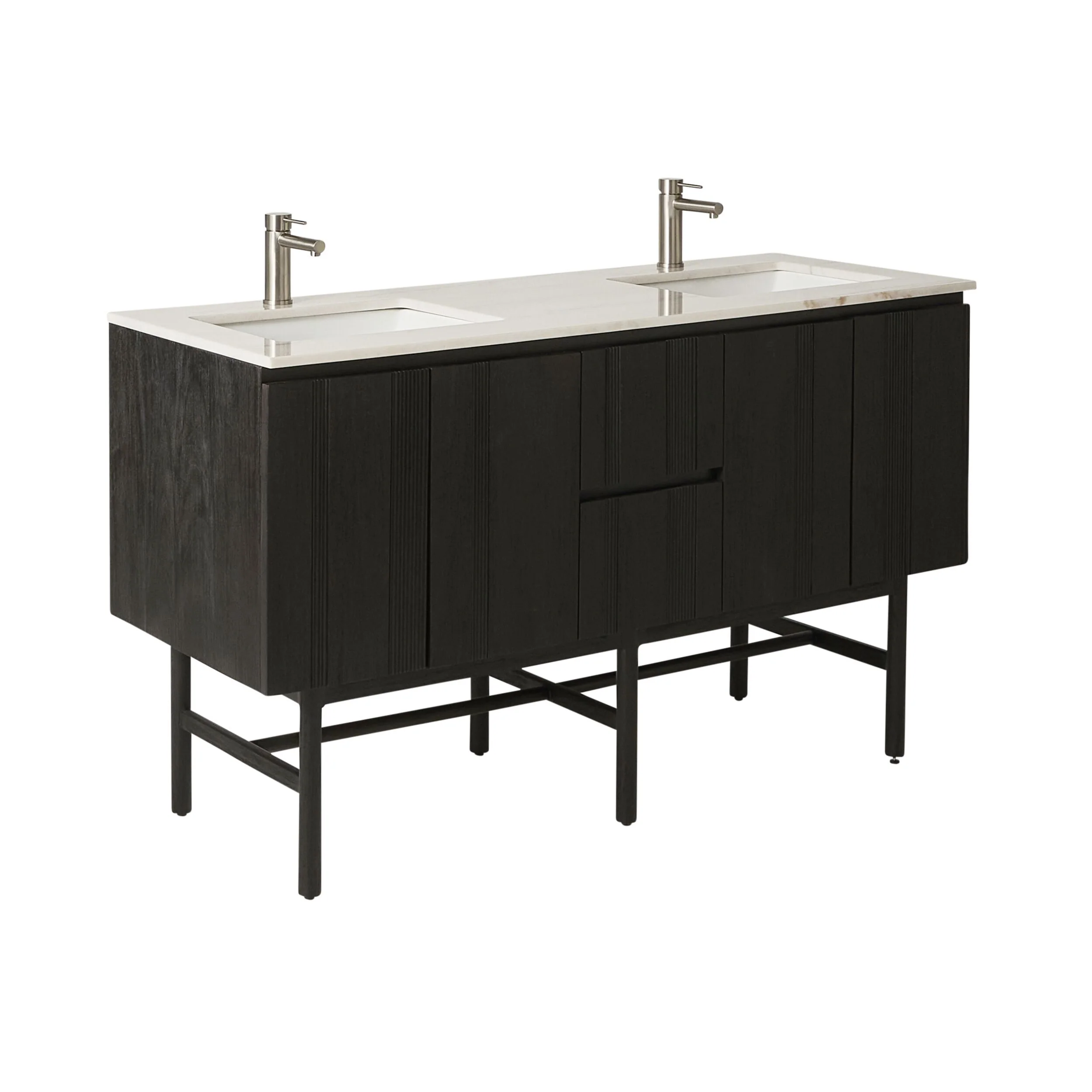 Ezra Double Bathroom Vanity Mahogany with Stone Top 1510mm Package