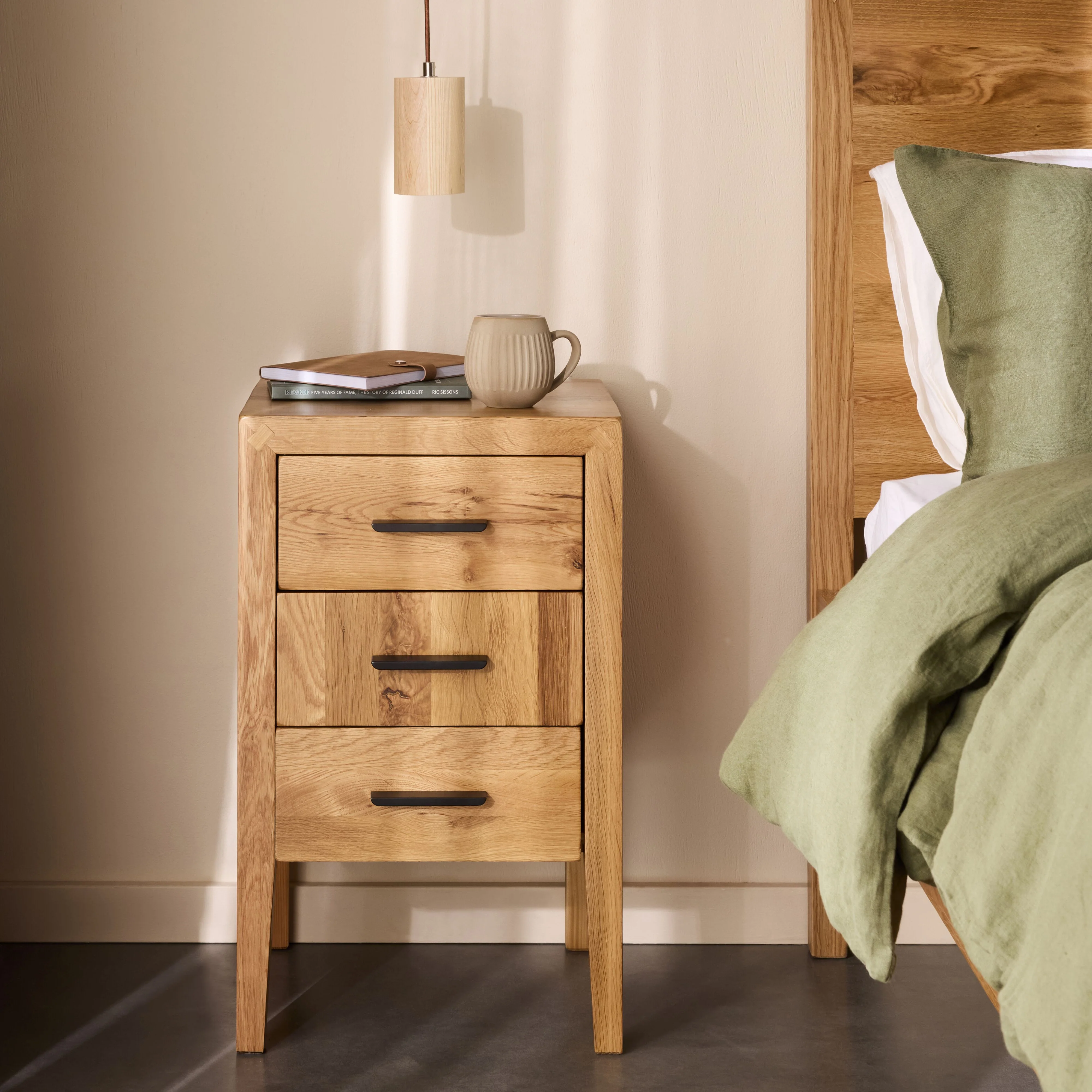 Oakdale 3 Drawer Bedside Table