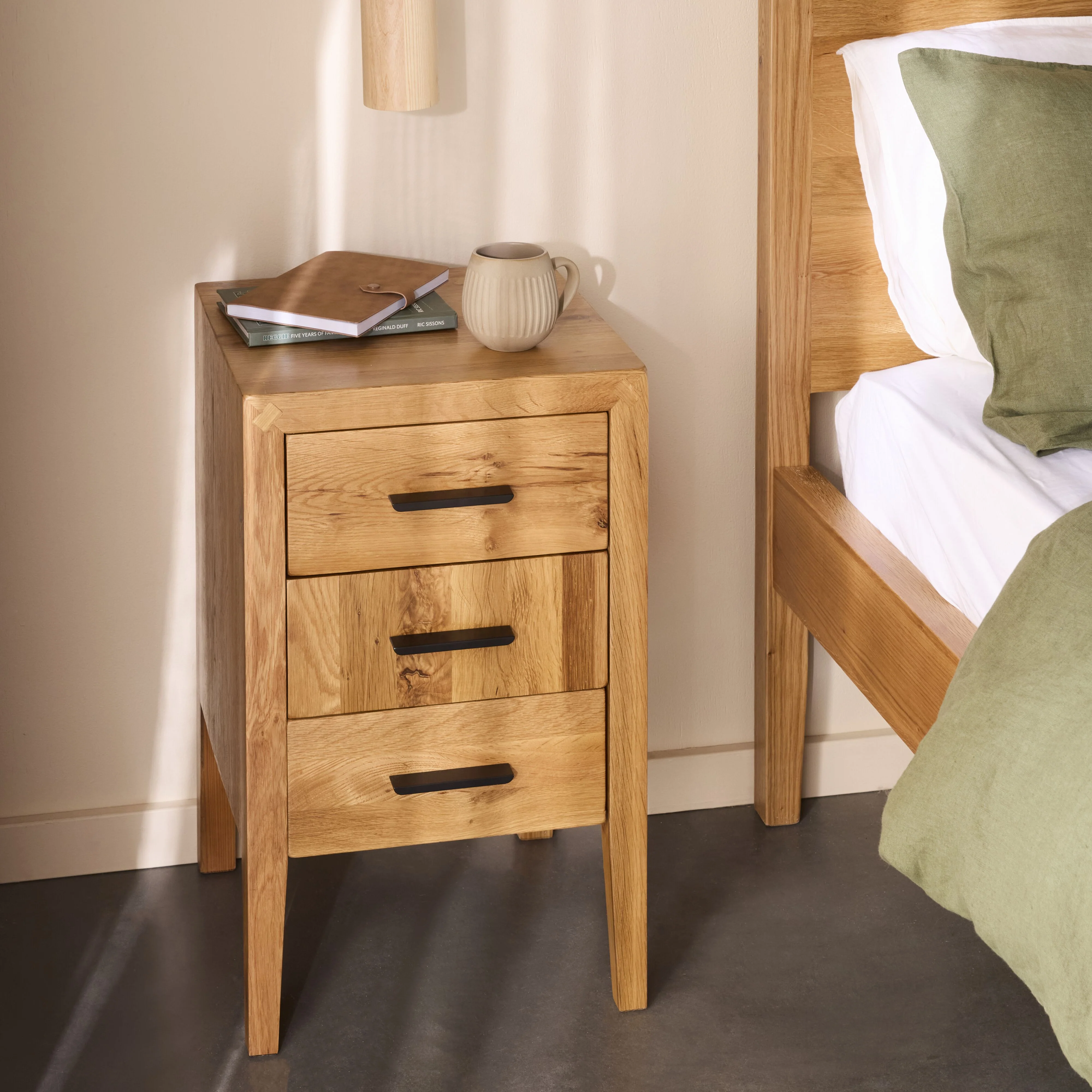 Oakdale 3 Drawer Bedside Table