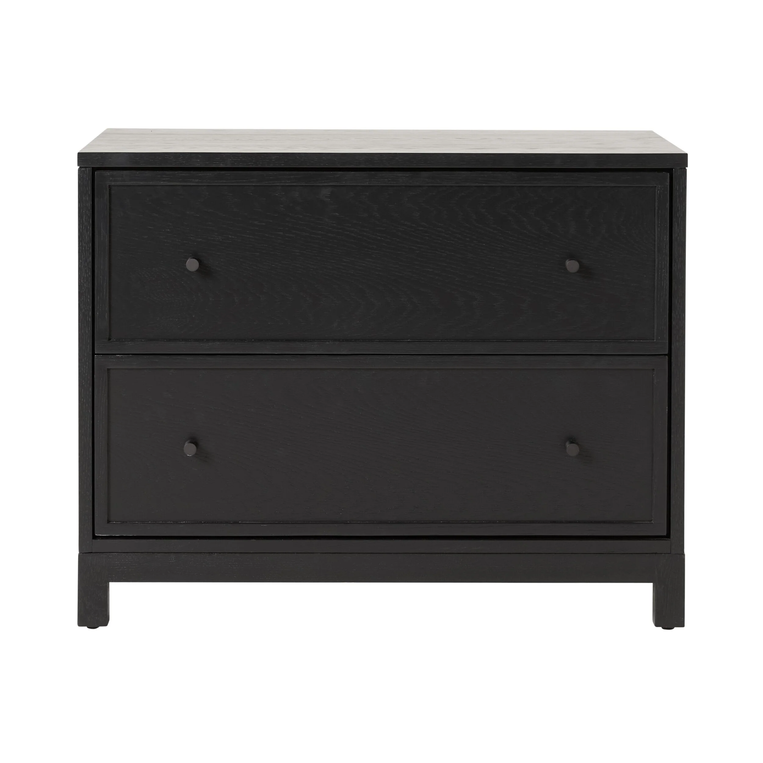 Avalon Large 2 Drawer Bedside Black