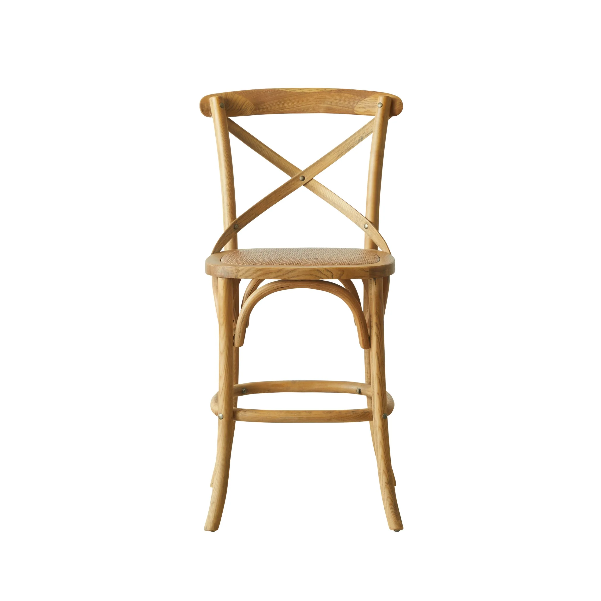 Provincial Cross Back Dining Stool Natural Oak