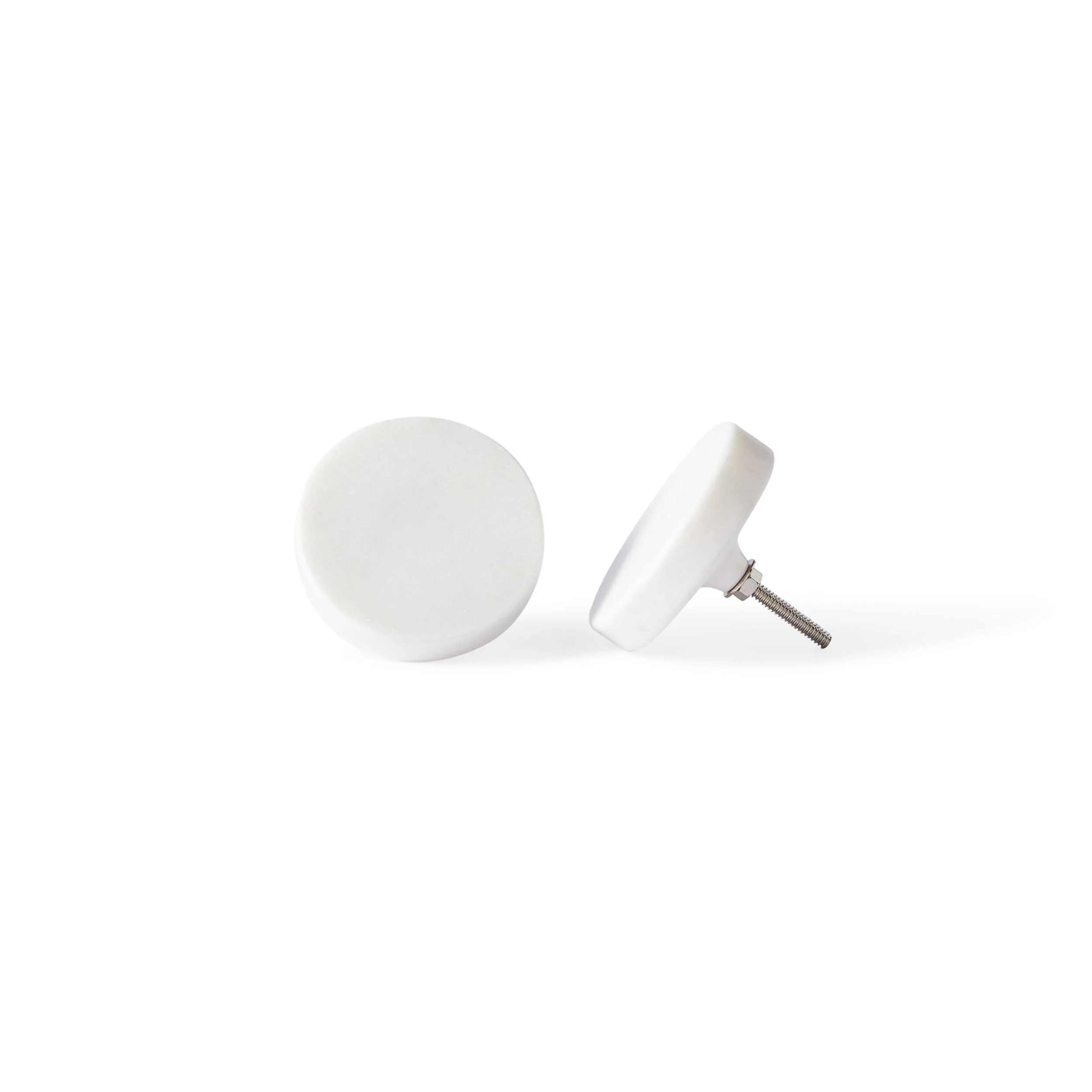 White Marble Knob Small 6x1.5cm