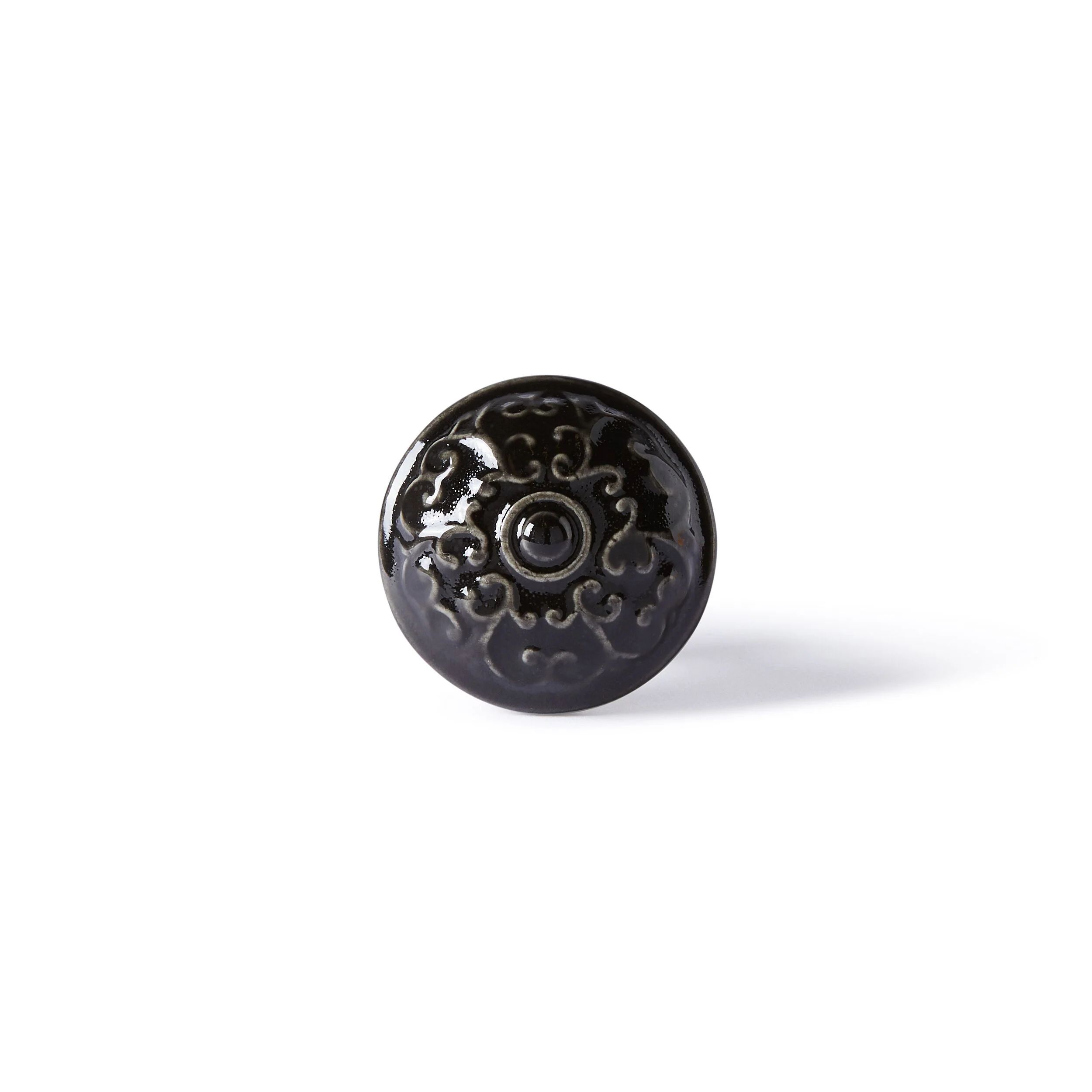 1943-fleur-ceramic-black-knob-4-5cm-1.webp Fleur Ceramic Black Knob 4.5cm