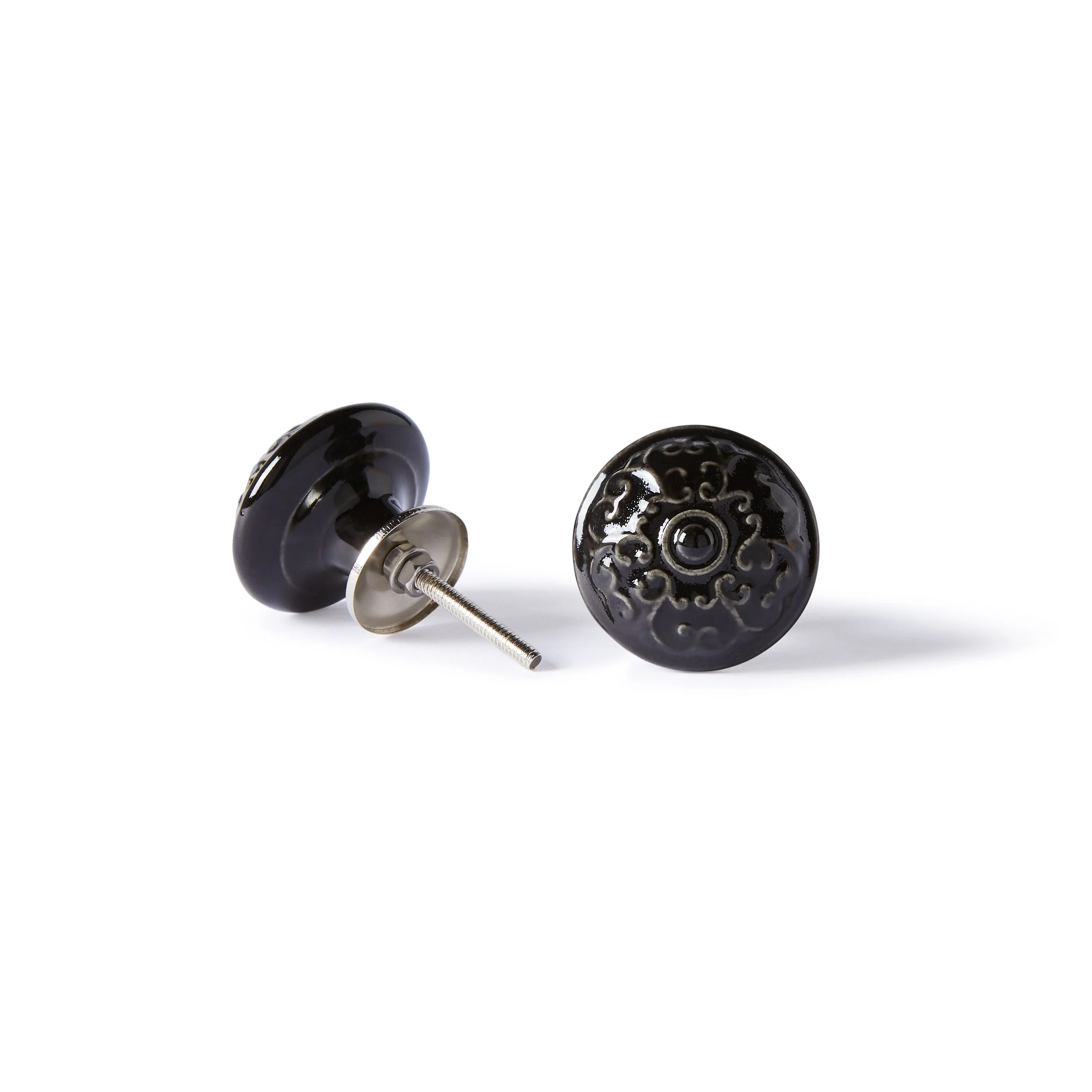 1943-fleur-ceramic-black-knob-4-5cm-3.webp Fleur Ceramic Black Knob 4.5cm
