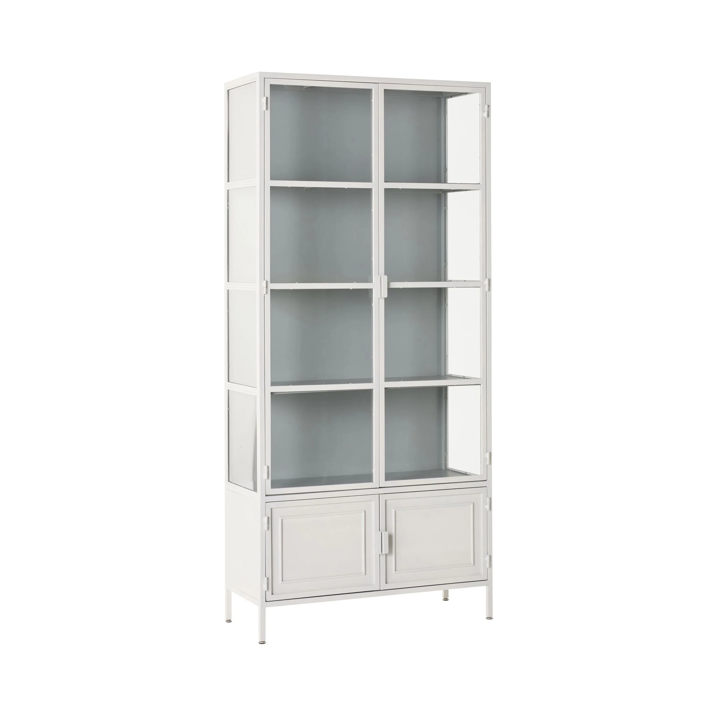 2078-nero-4-door-display-cabinet-201-x-92cm-white-grey-2.webp Nero 4 Door Display Cabinet 201 x 92cm White & Grey