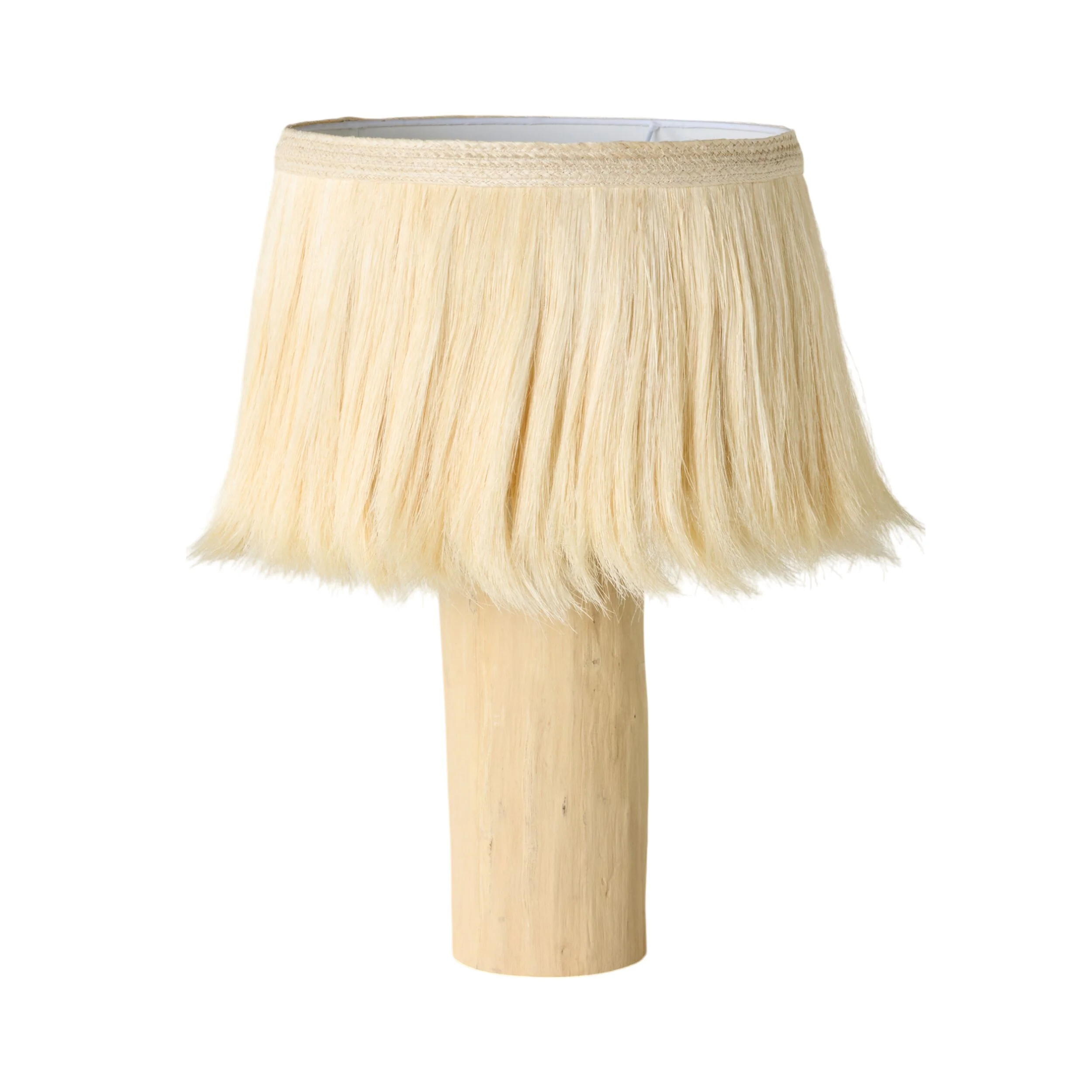 Hannah Wooden Fringed Table Lamp 56cm
