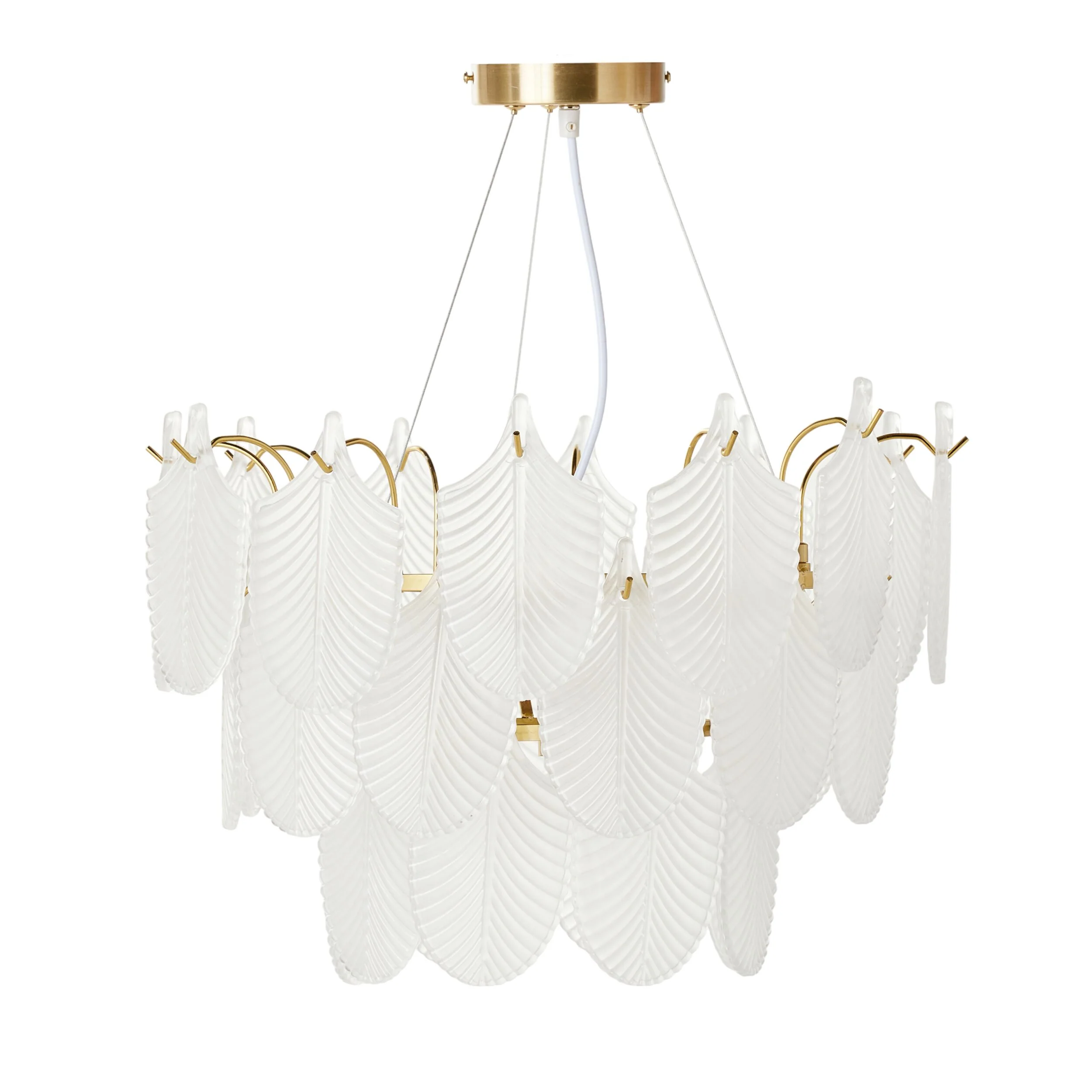 Greta Glass Leaf 7 Light Chandelier 21x50cm