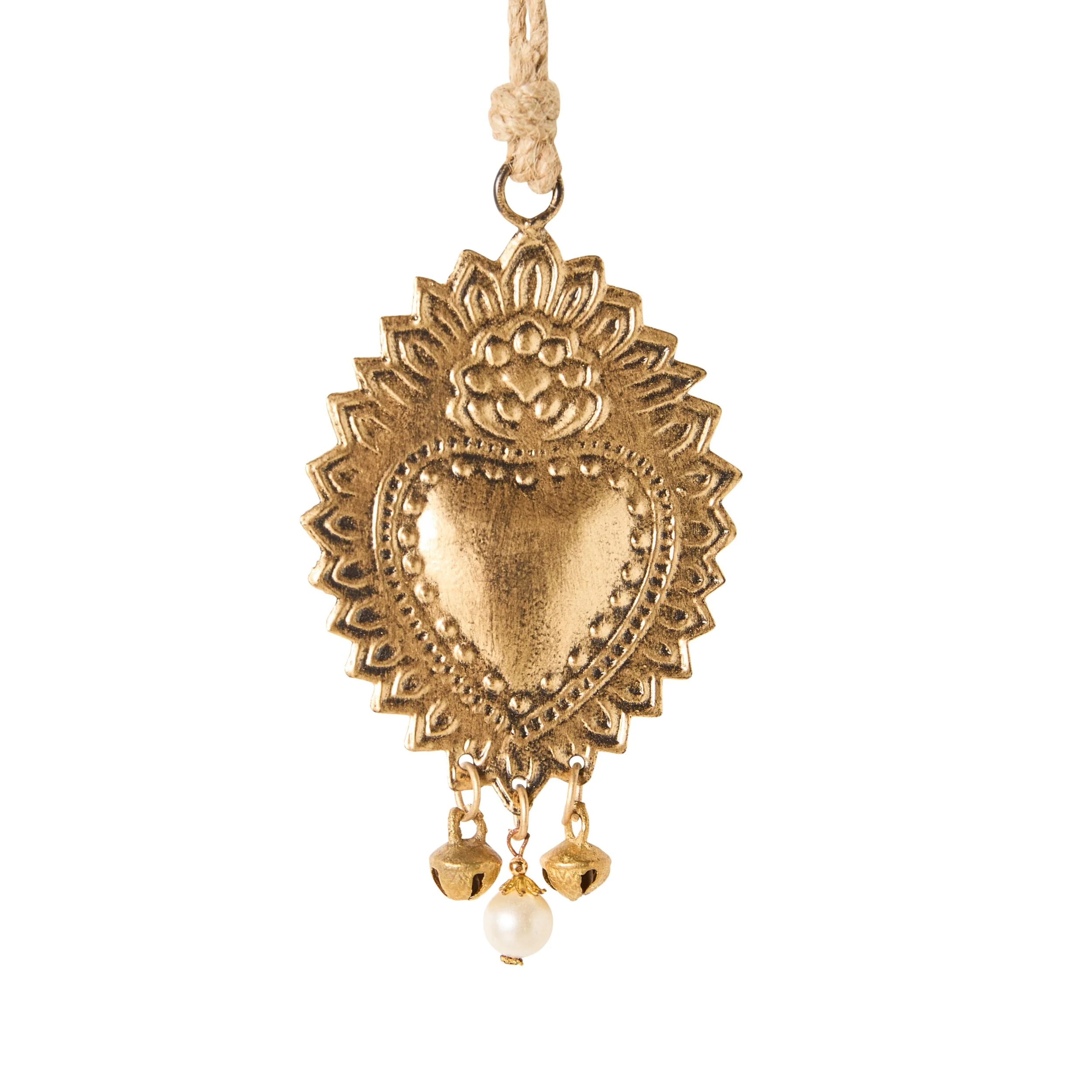 Heirloom Pearl Heart Christmas Ornament