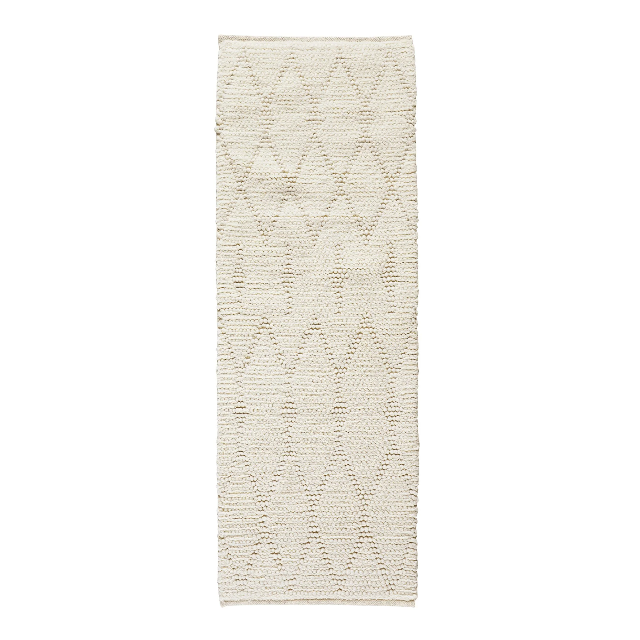 Dale Diamond Hand Loomed Cream Runner 200x70cm