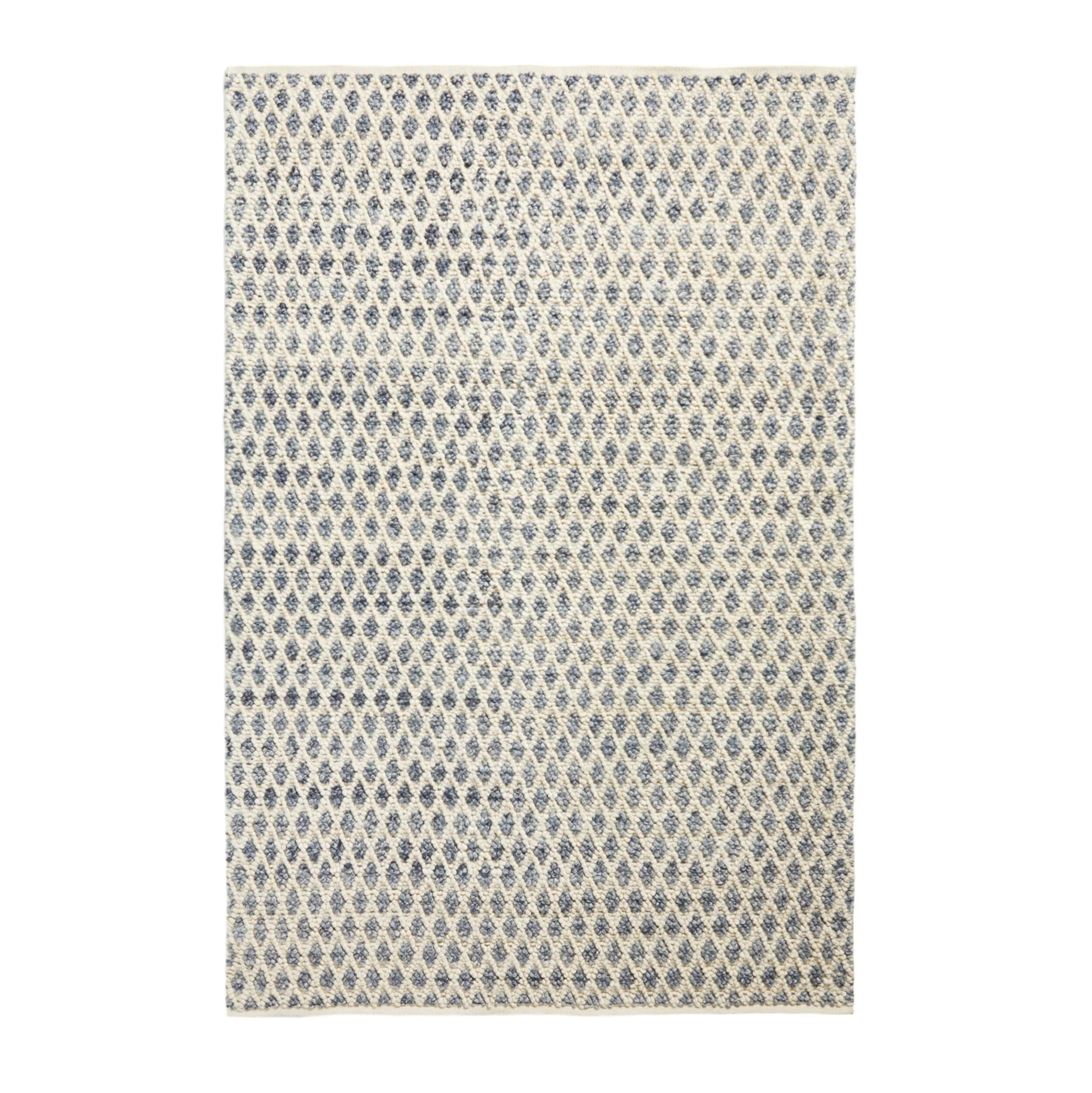 Kira Diamond Hand Woven Blue & Cream Rug 240x150cm