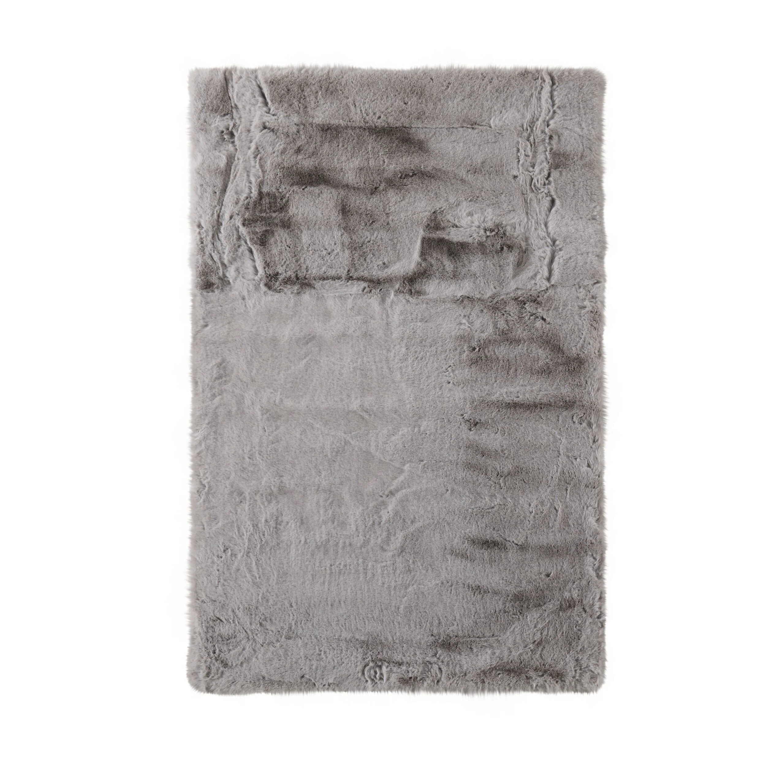 Faux Rabbit Fur Rug Silver 120x180cm
