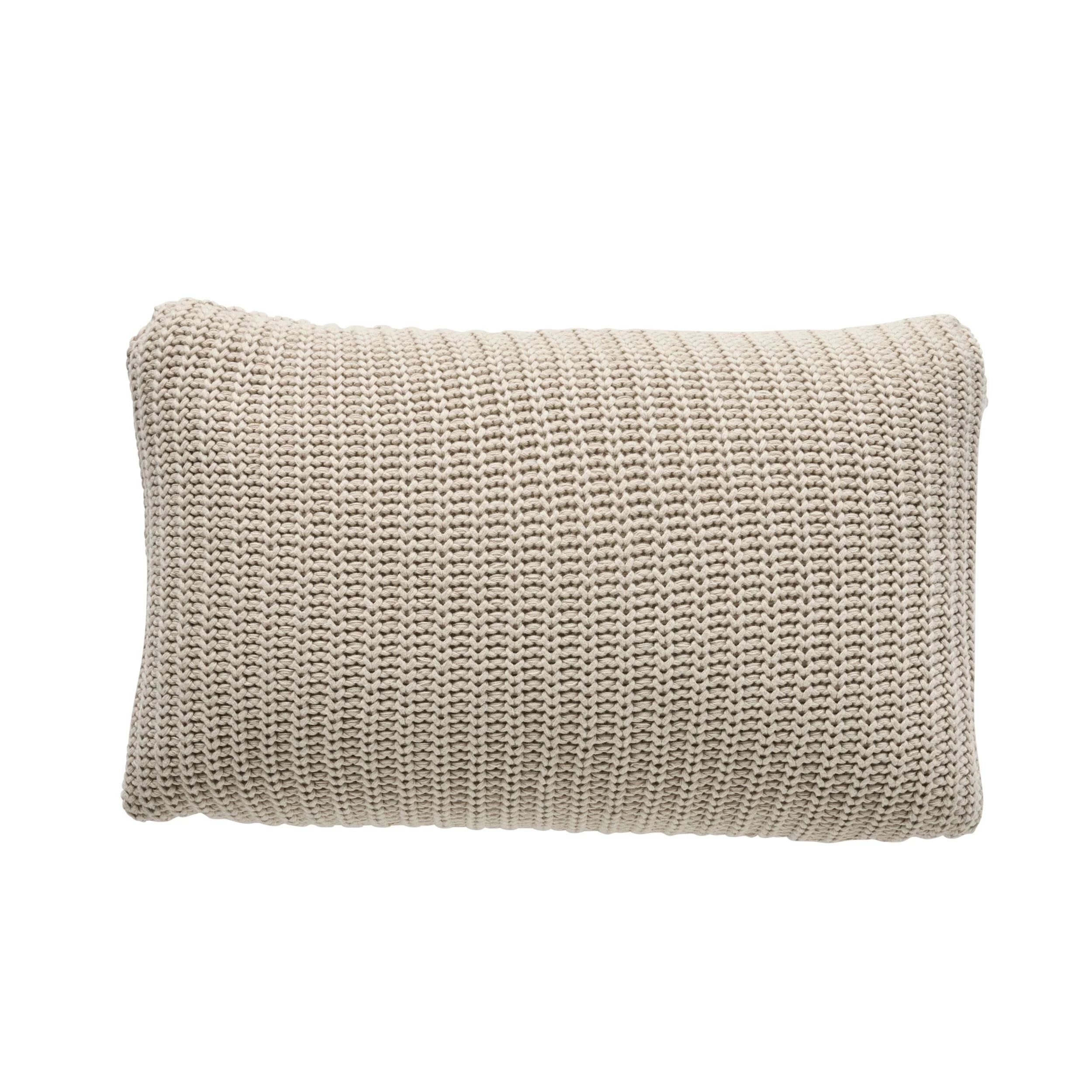 Marley Rib Knitted Cushion Stone 55X35cm