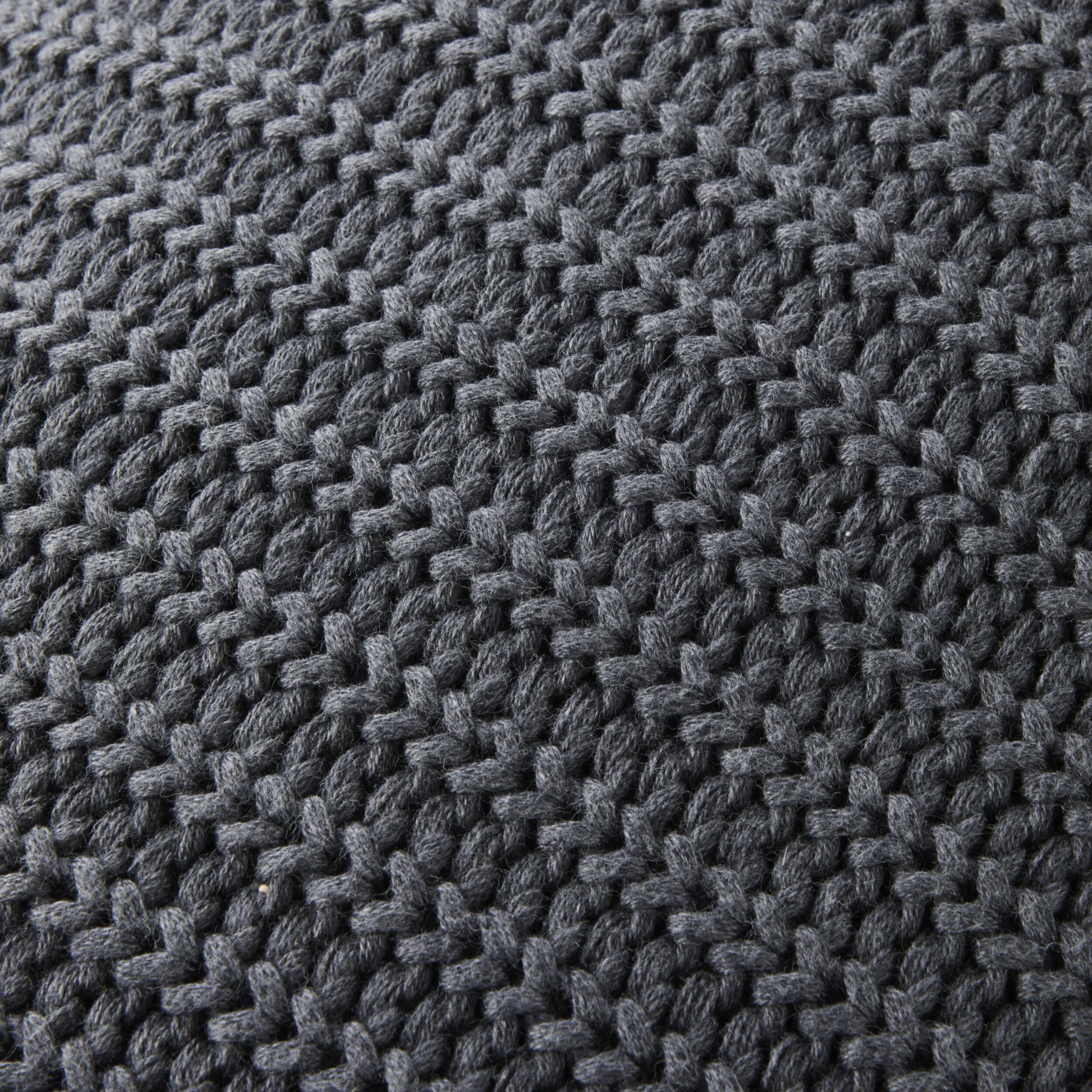 Marley Rib Knitted Cushion Charcoal 55X35cm