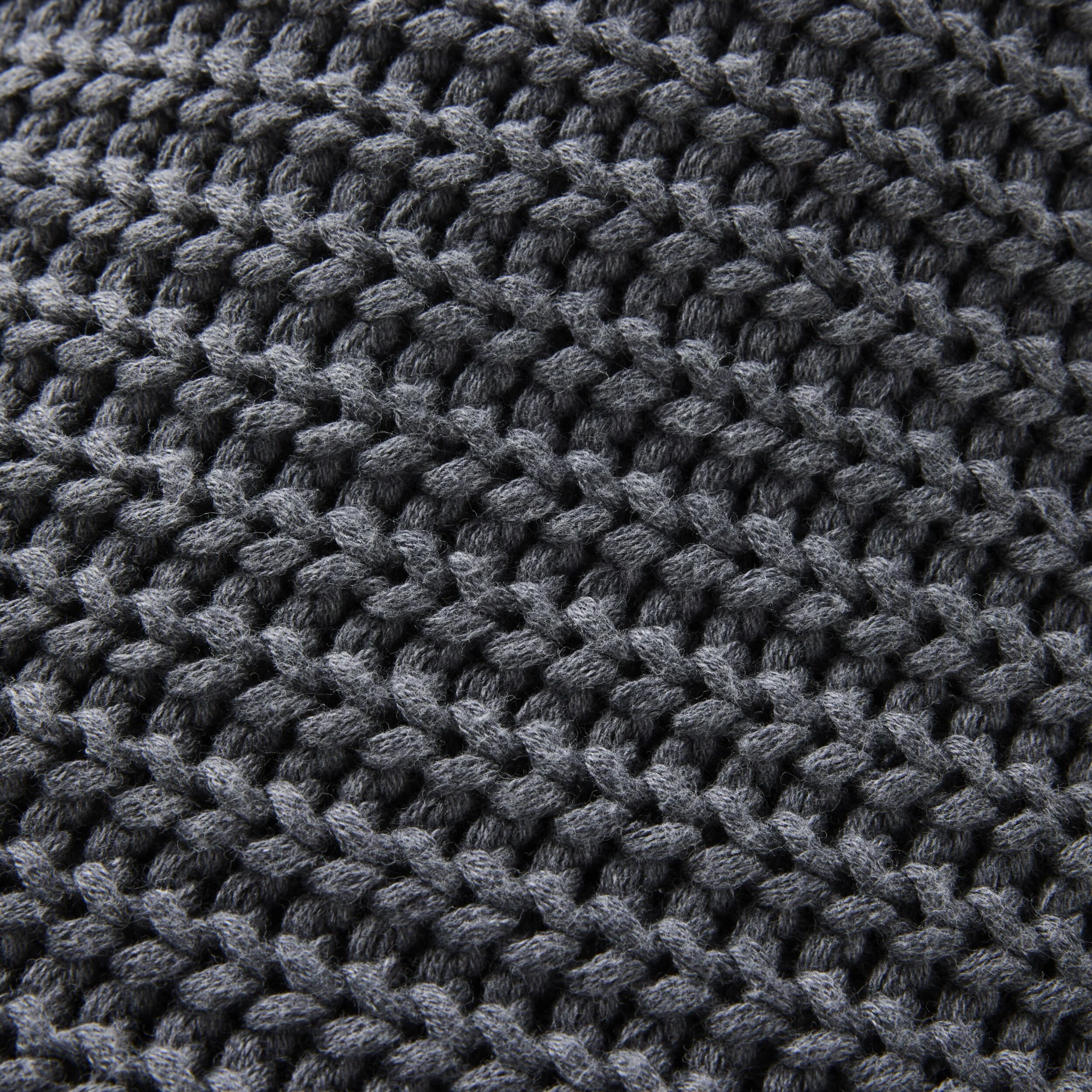 Marley Rib Knitted Blanket Charcoal 200X150cm