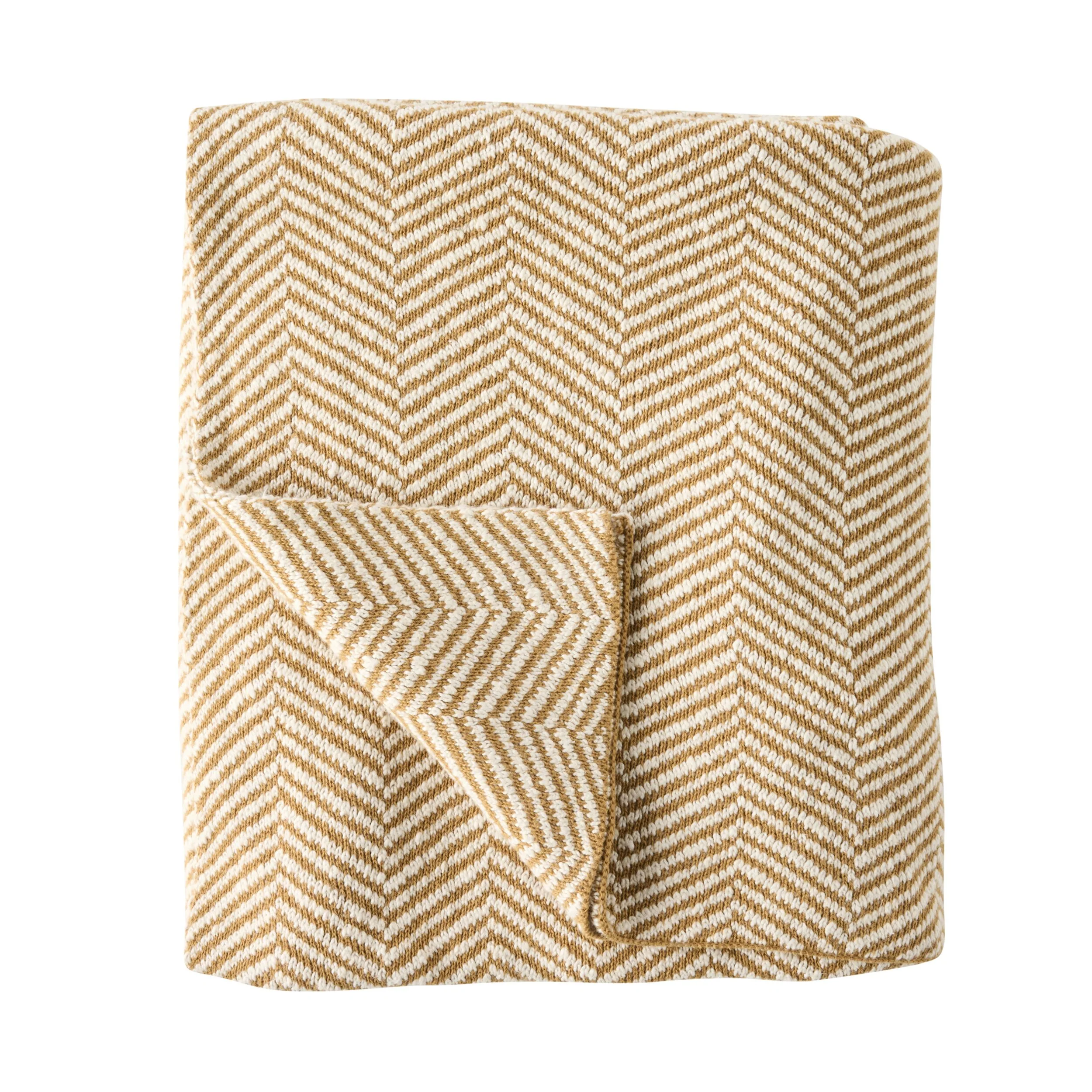 Herringbone Knitted Throw Dijon 150X125cm