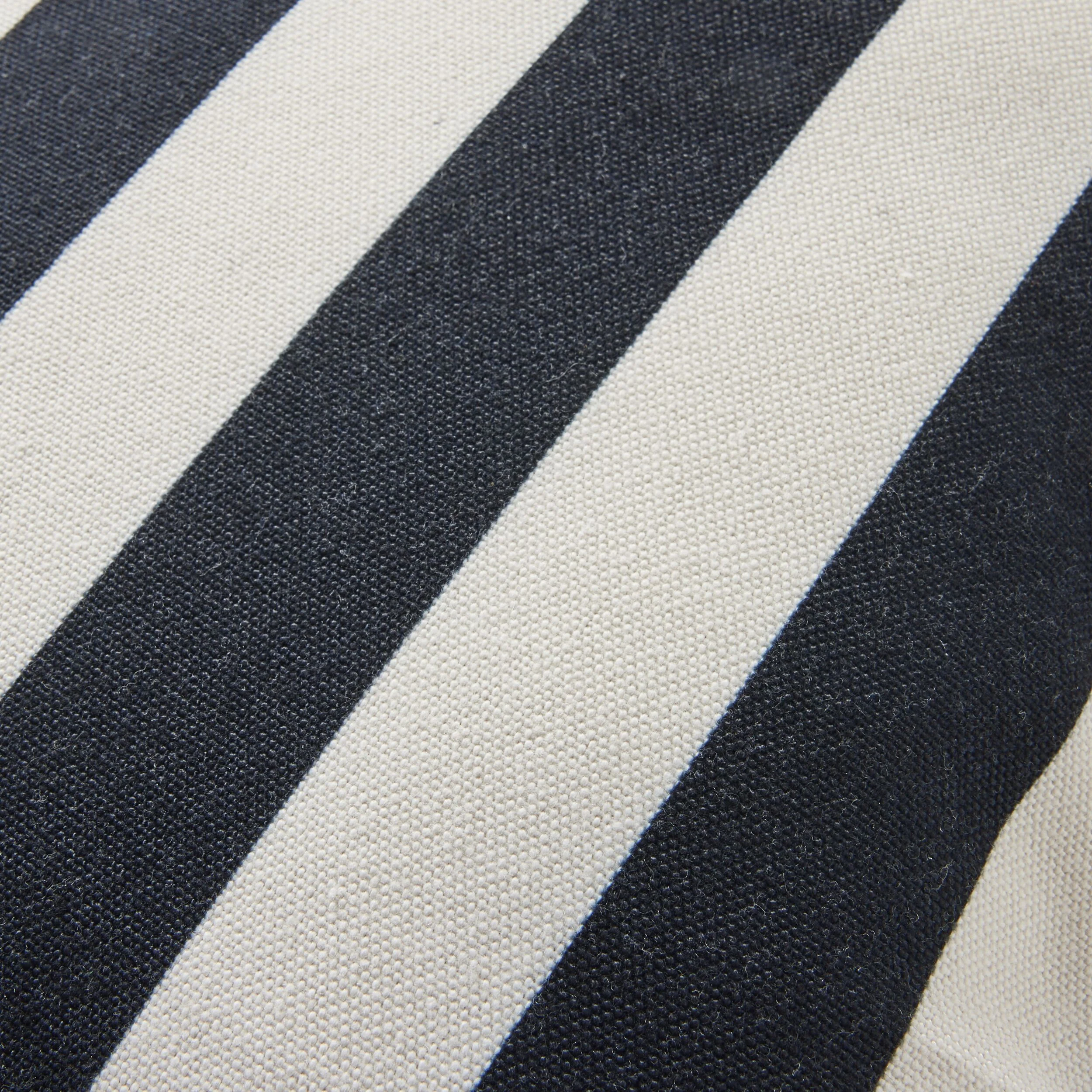 Aruba Scallop Edge Stripe Black Cushion 45x45cm