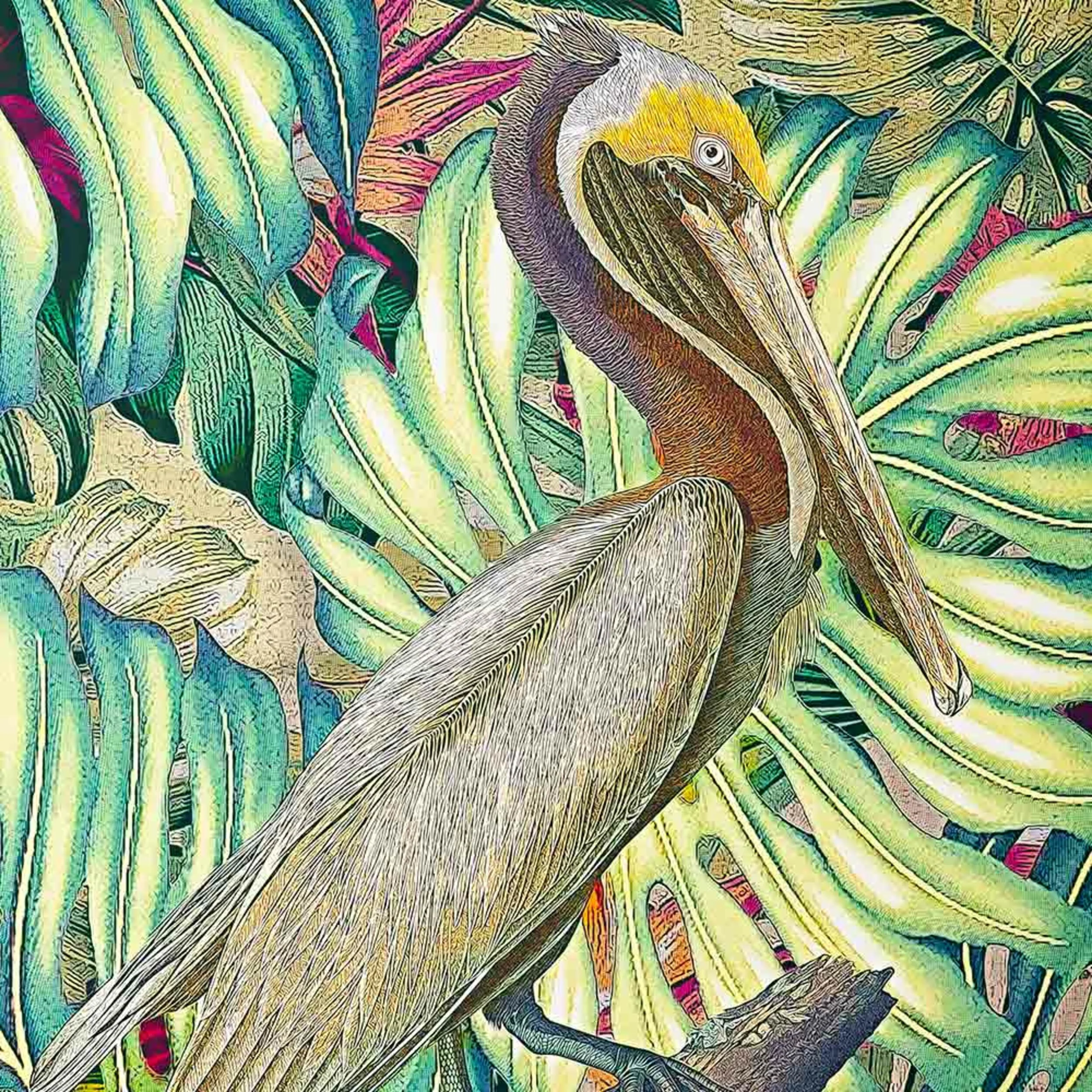 2646-jungle-pelican-framed-canvas-print-100x100cm-2.webp Jungle Pelican Framed Canvas Print 100x100cm