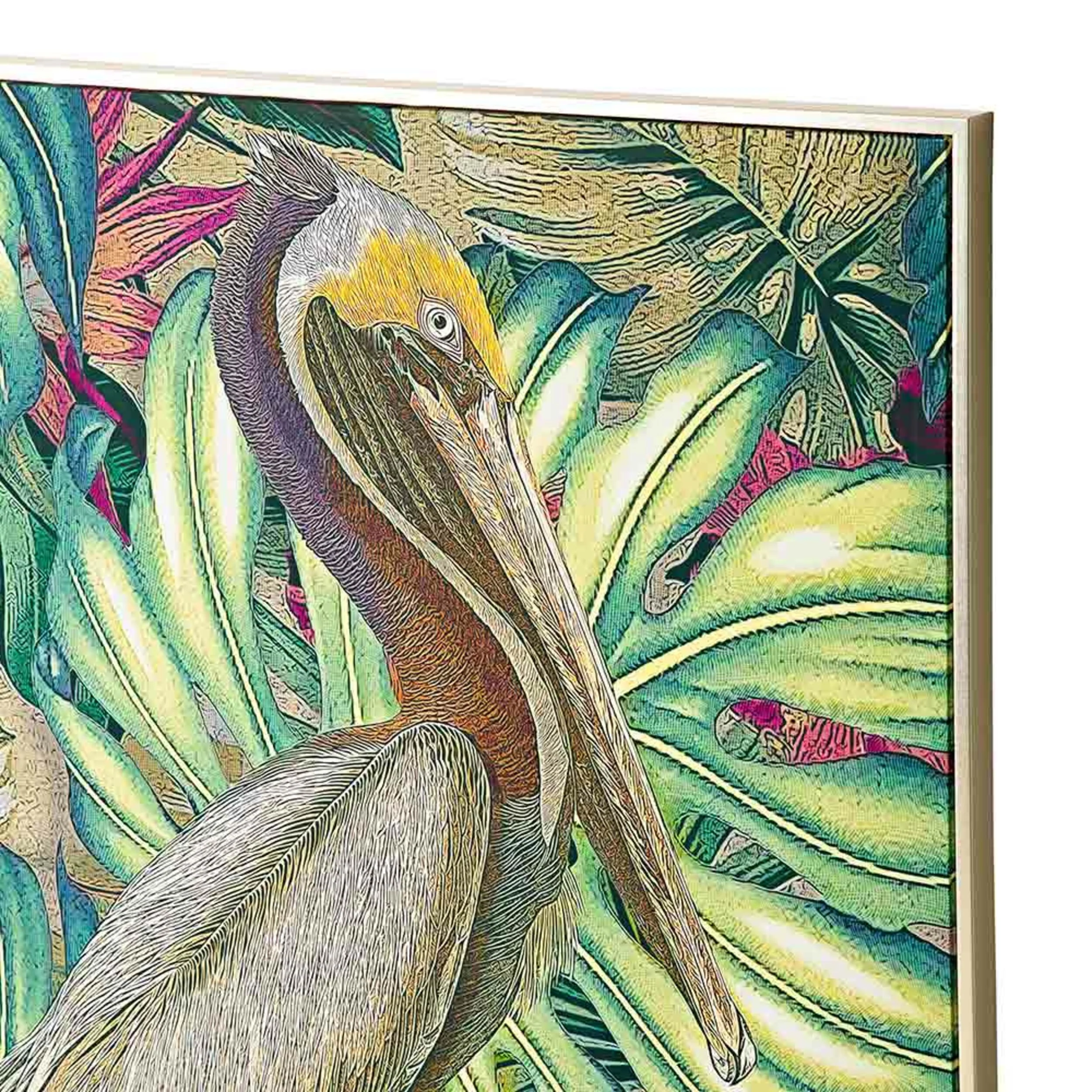 2646-jungle-pelican-framed-canvas-print-100x100cm-3.webp Jungle Pelican Framed Canvas Print 100x100cm