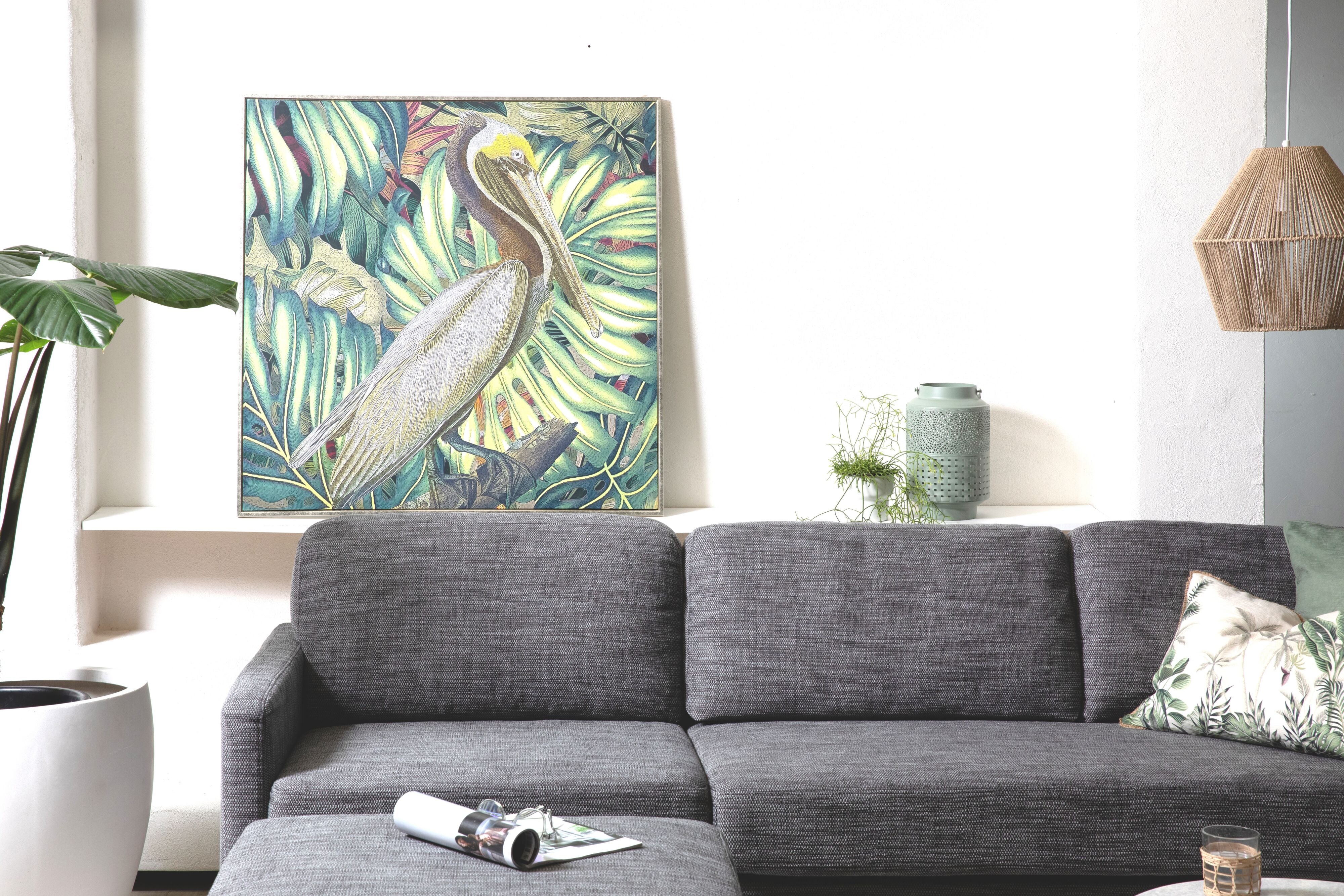 2646-jungle-pelican-framed-canvas-print-100x100cm-4.jpg Jungle Pelican Framed Canvas Print 100x100cm