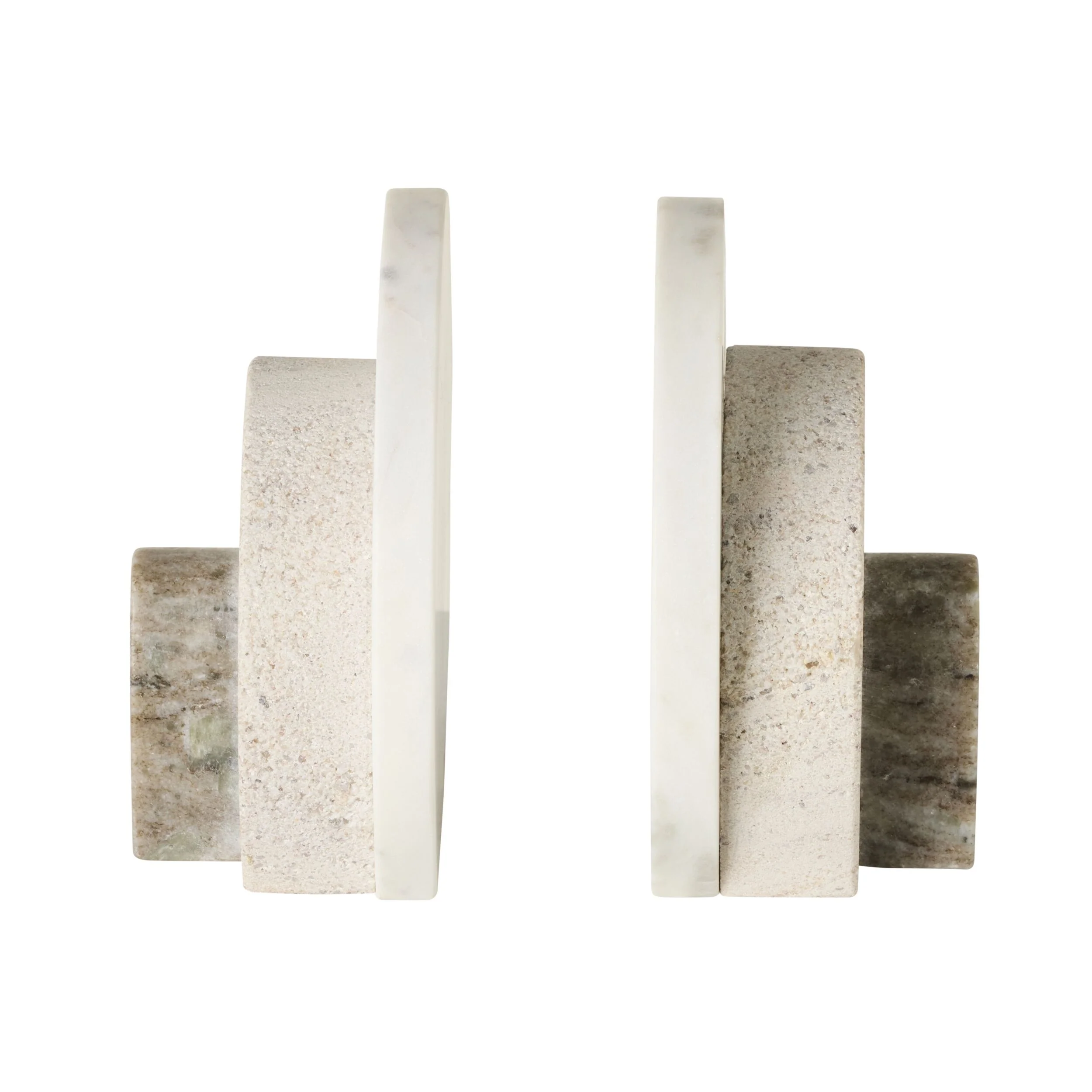 Beige Marble Orb Bookends (Set of 2)
