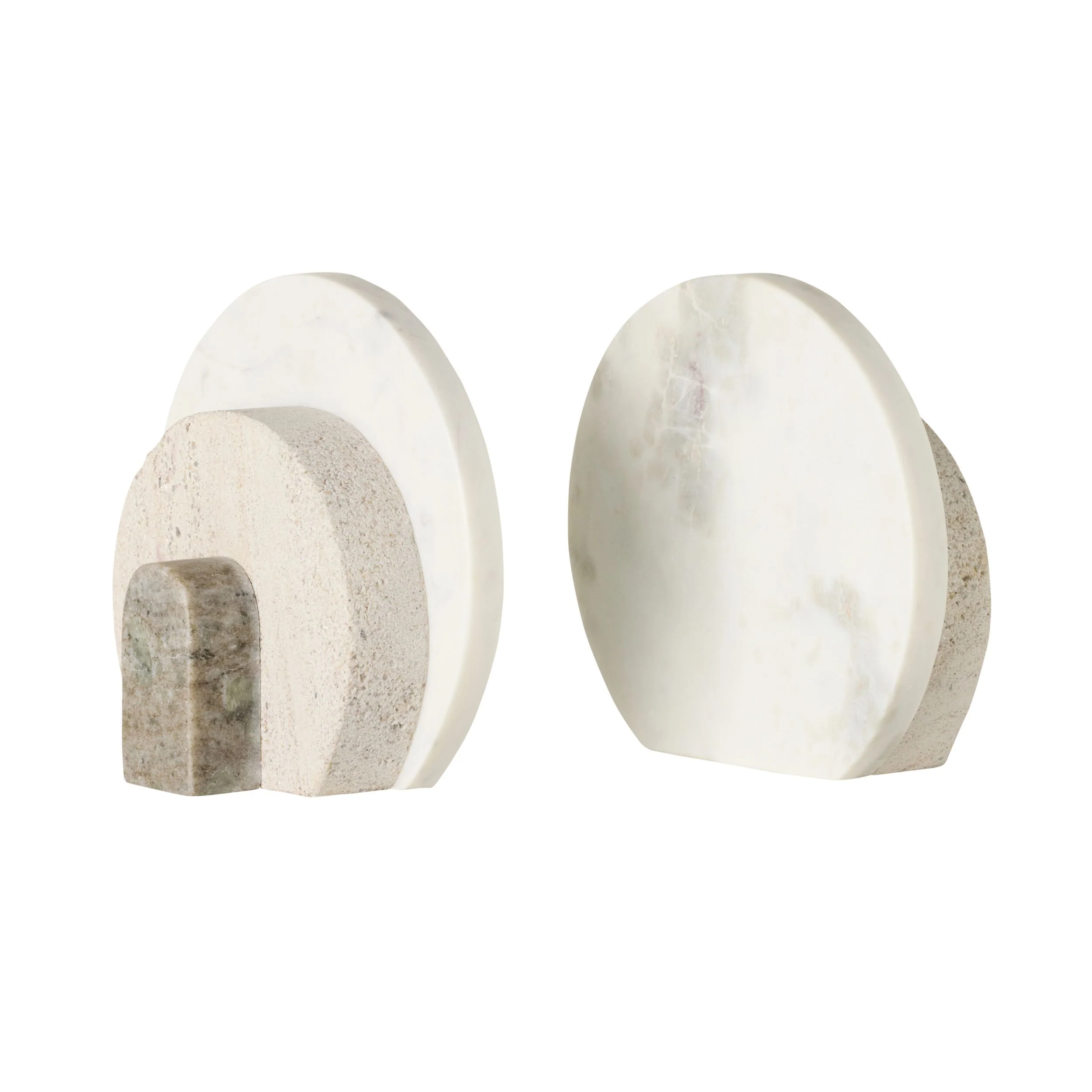 Beige Marble Orb Bookends (Set of 2)
