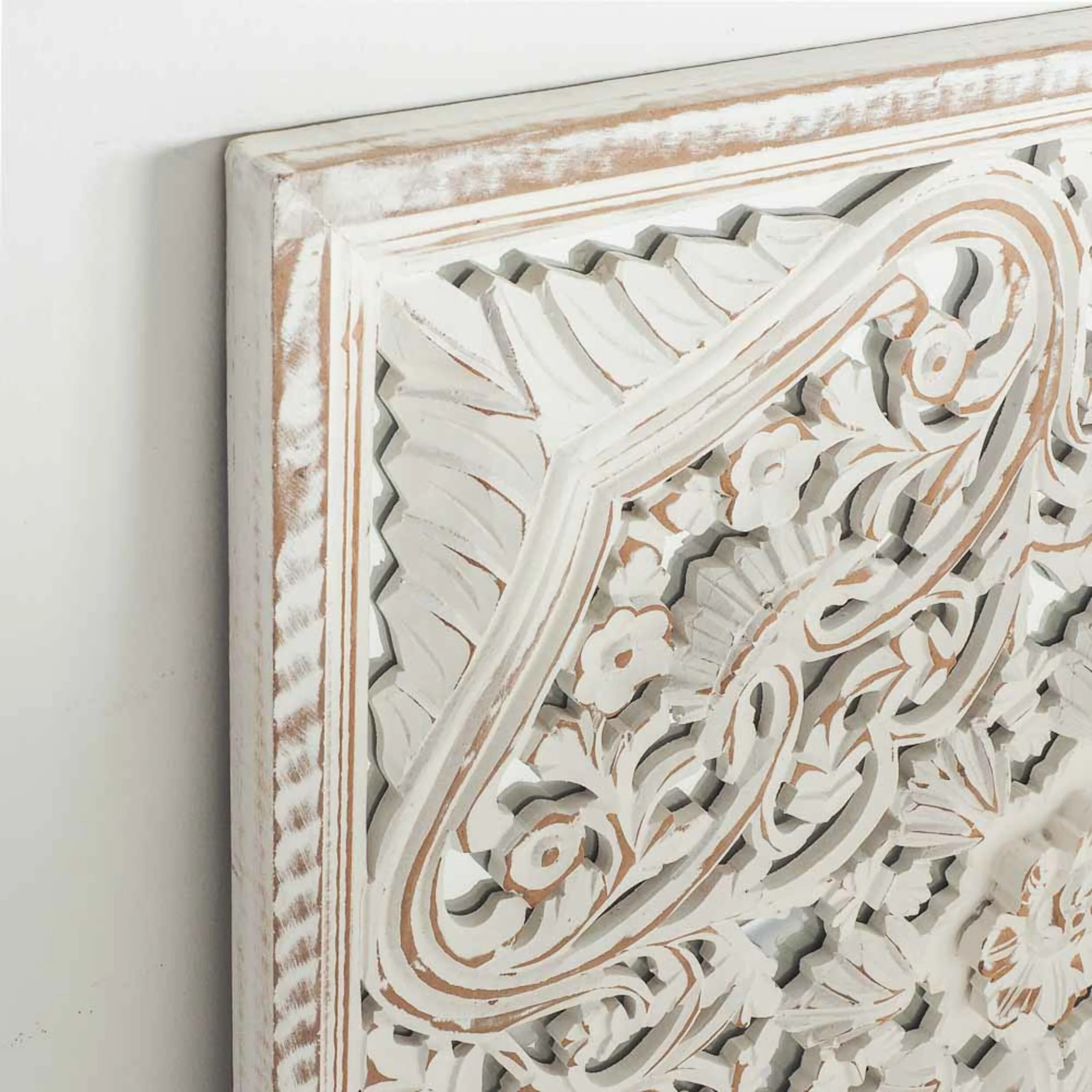 Frieze Square Hand Carved White Panel 90x90cm