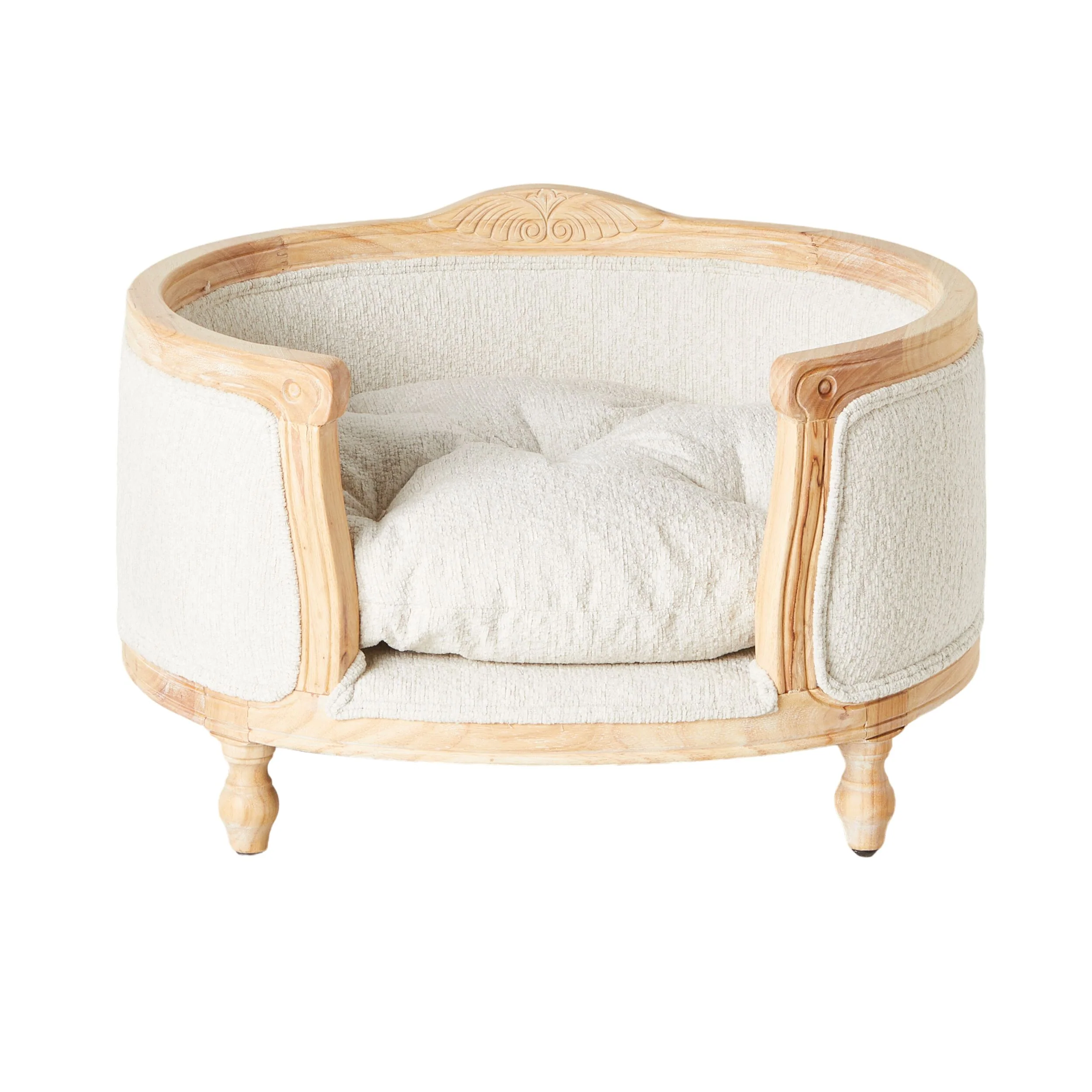 Luxe Dog Bed Ecru 75x70x44cm