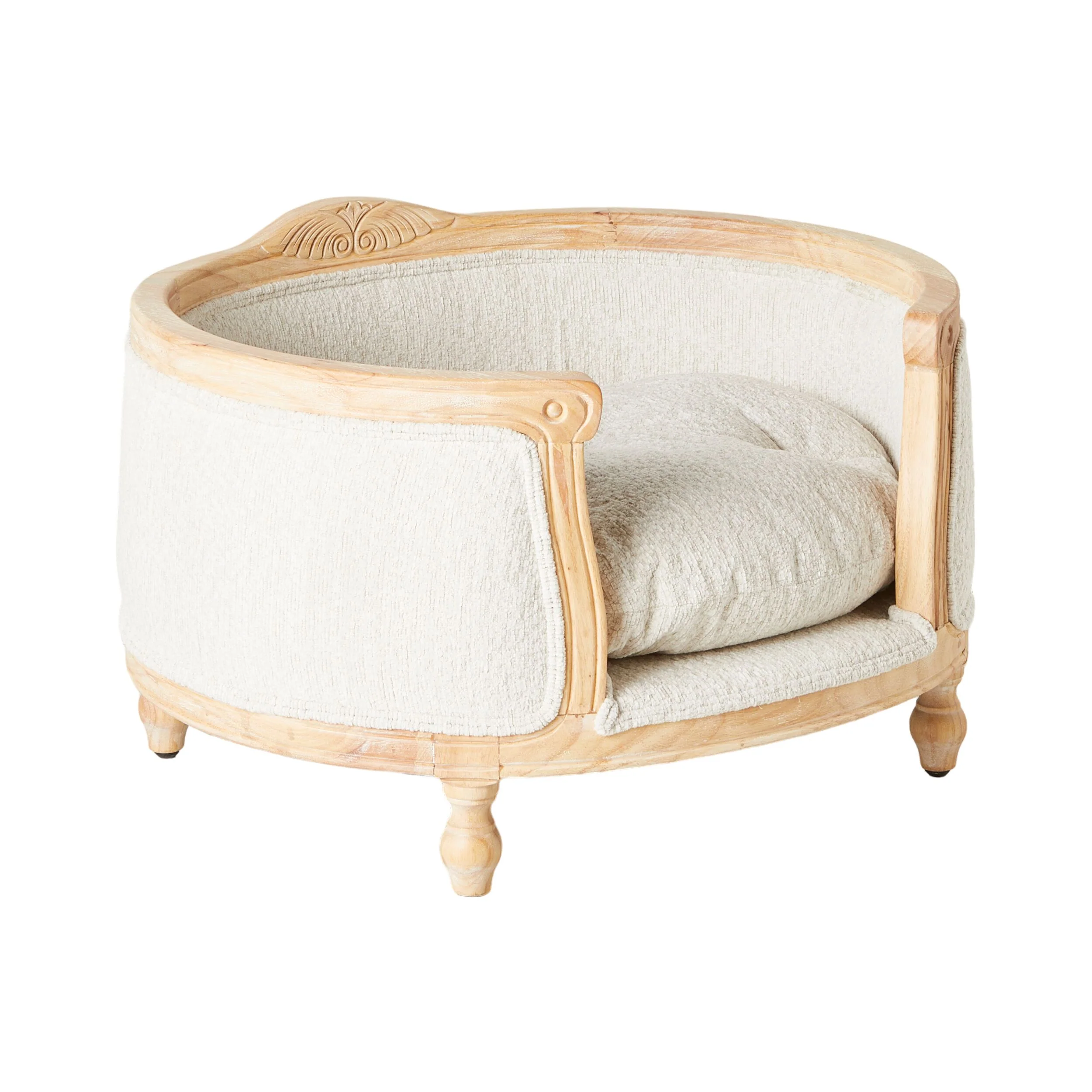 Luxe Dog Bed Ecru 75x70x44cm