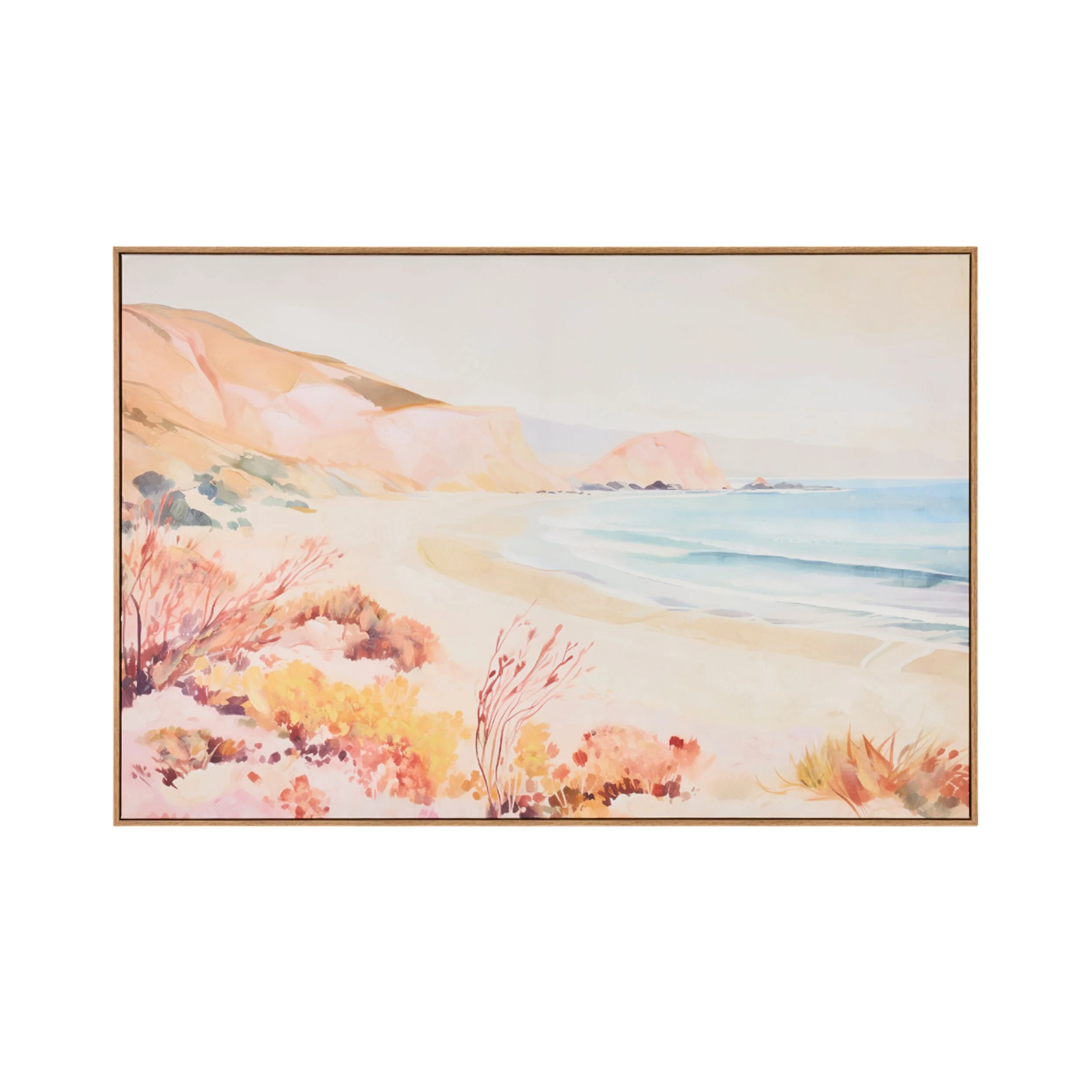 Mid Day Ocean Framed Canvas Print 122.5x82.5cm