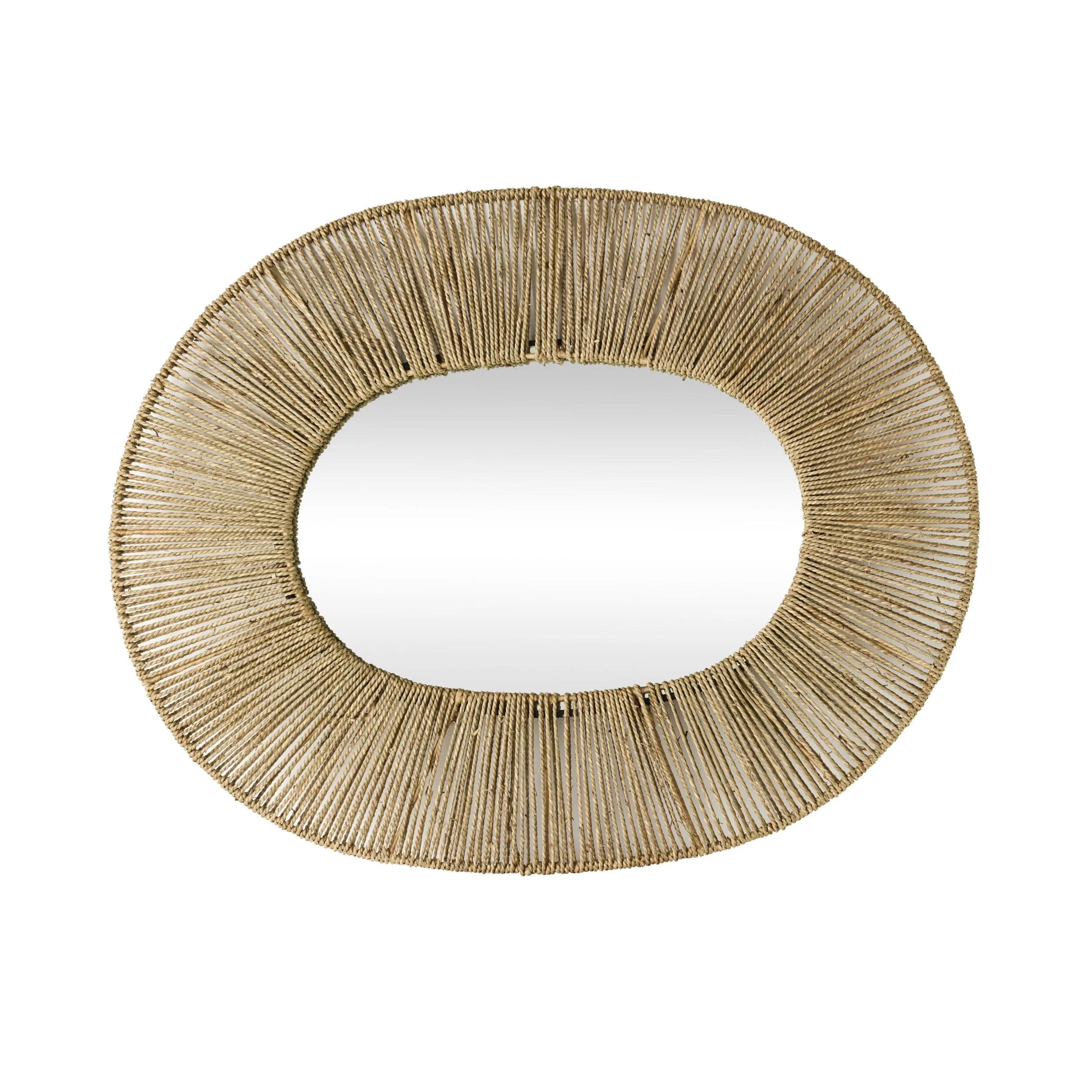 Cassis Twisted Seagrass Oval Wall Mirror 80x2.5x100cm
